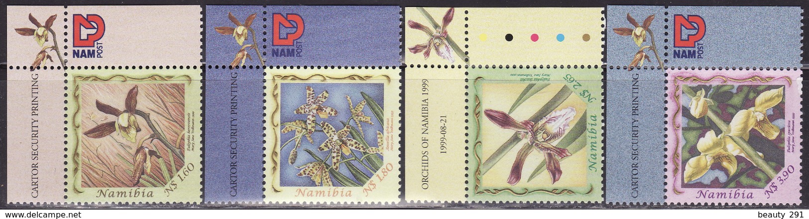 Namibia 1999 Orchids Set Of 4, Mi 995-998 MNH** - Orchideen