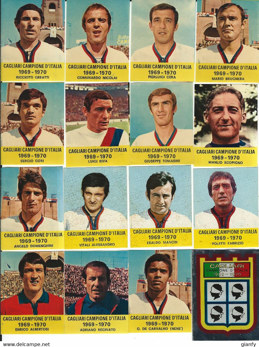 ALBUM FIGURINE COMPLETO CALCIO CAGLIARI CAMPIONE D'ITALIA 1971 GIGI RIVA - Trading Cards