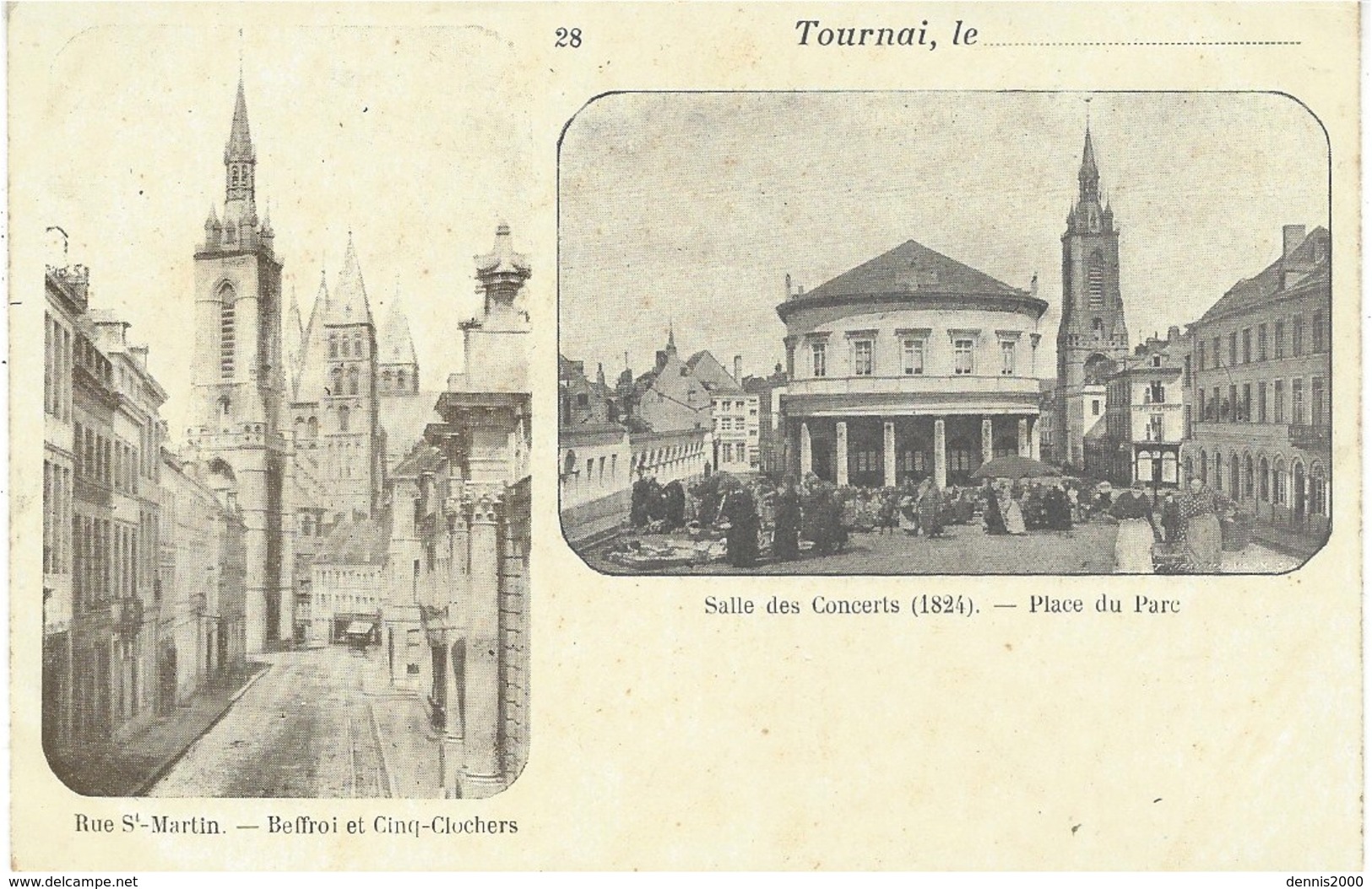 TOURNAI - Rue St Martin Et Place Du Parc  -  Ed. Vasseur Delmée - Tournai