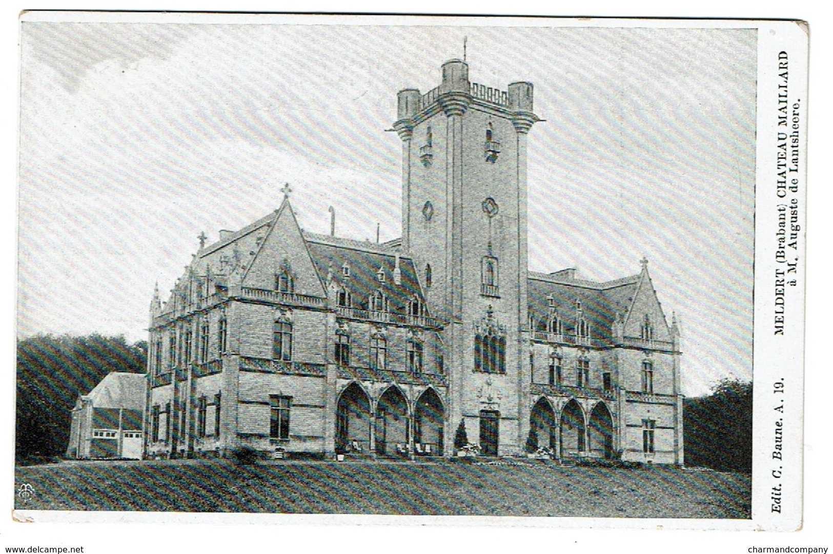 Meldert, Château Maillard à M. AUguste De Lantsheere, Edit. C. Baune A.19 - Imp. L. Van Der Aa  - 2 Scans - Hoegaarden