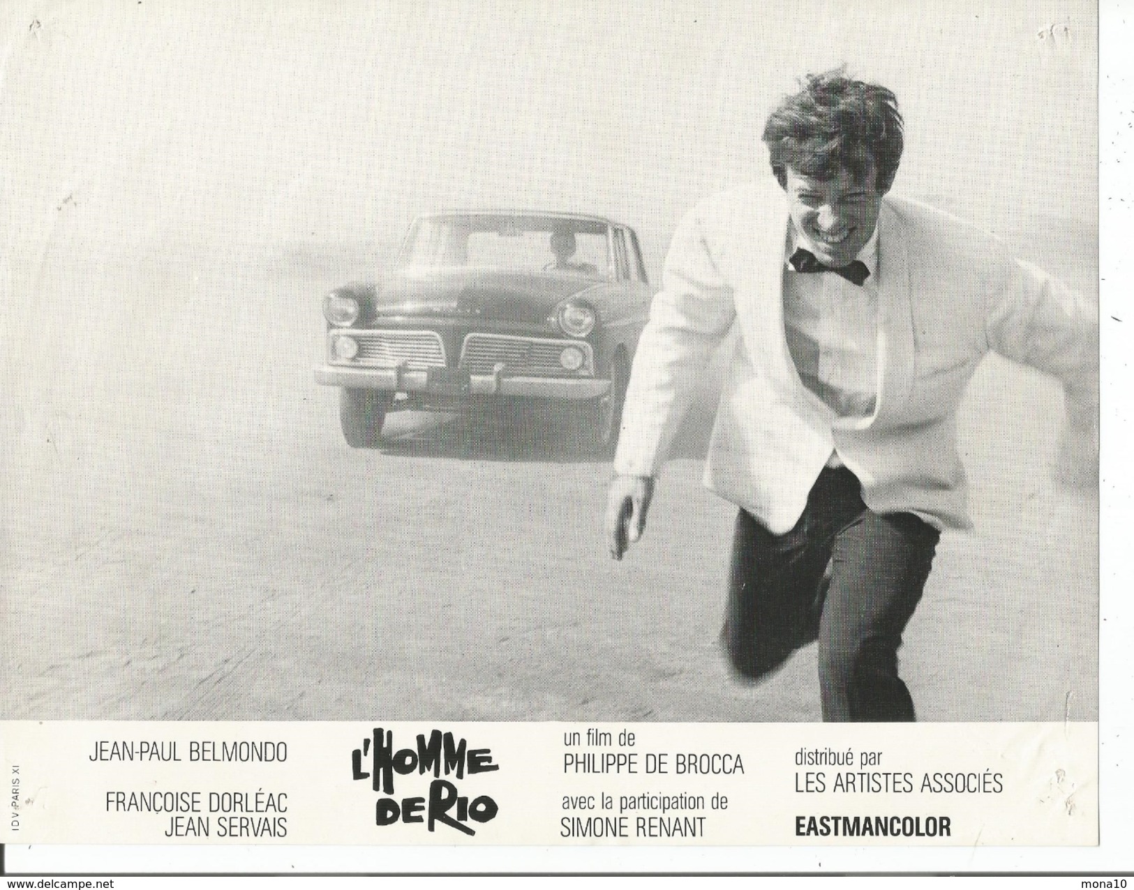 Petites affiches de cinéma - L'Homme de Rio avec Françoise Dorléac, Jean Paul Belmondo en moto.....