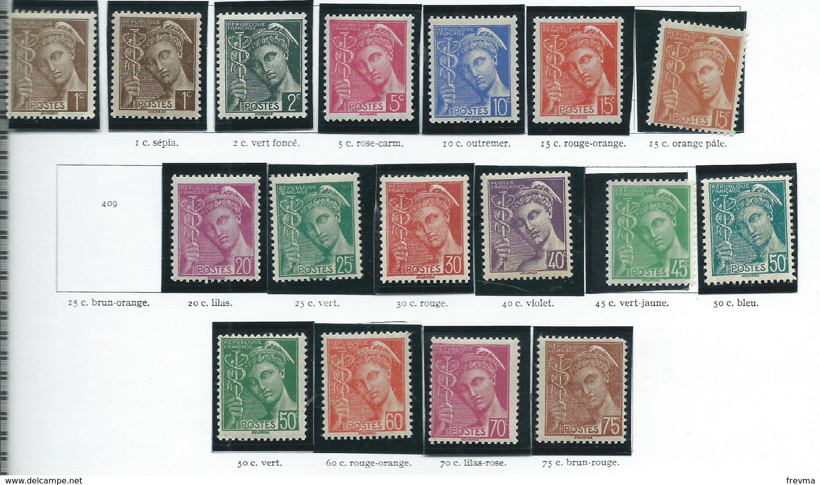 Timbre France Neuf ** N°404-416A - Neufs