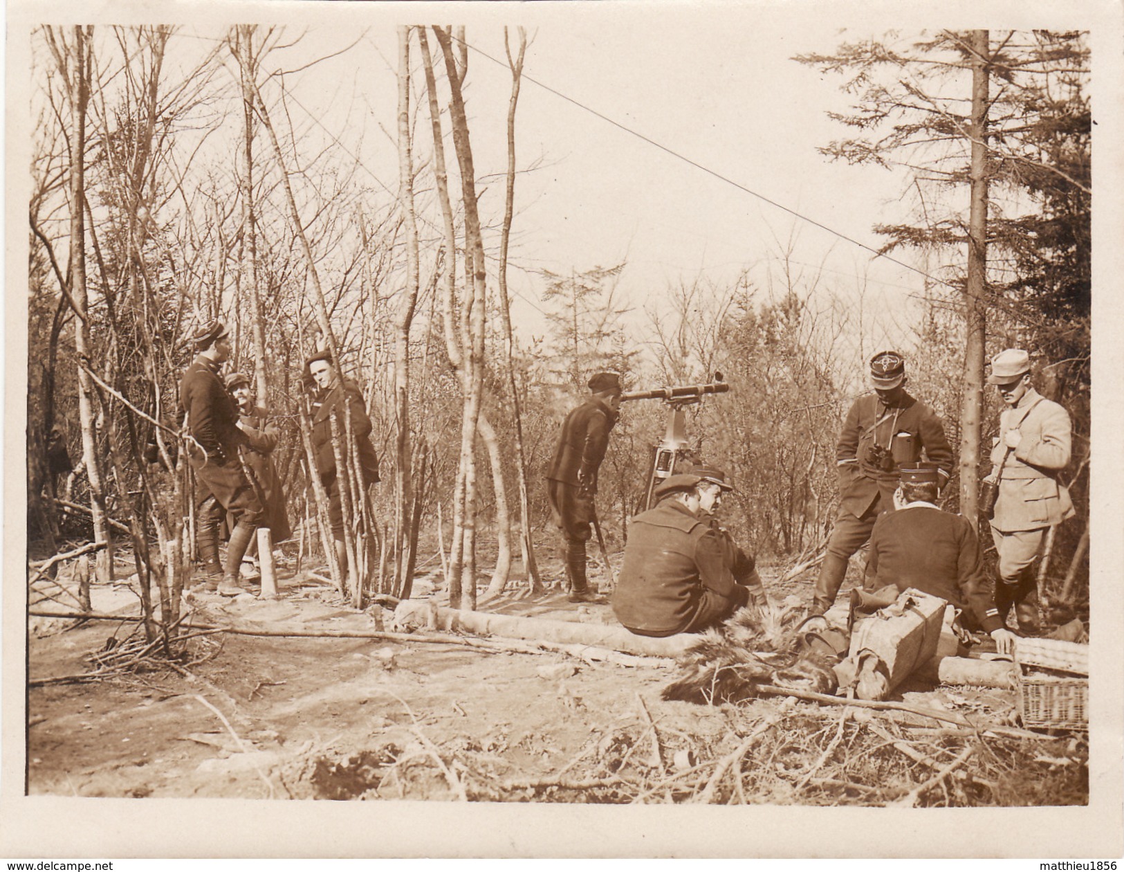 Photo Février 1915 Secteur TRESAUVAUX - Cote Des Hures, Soldat Français Avec Une Longue Vue, 366ème RI (A171, Ww1, Wk 1) - Weltkrieg 1914-18