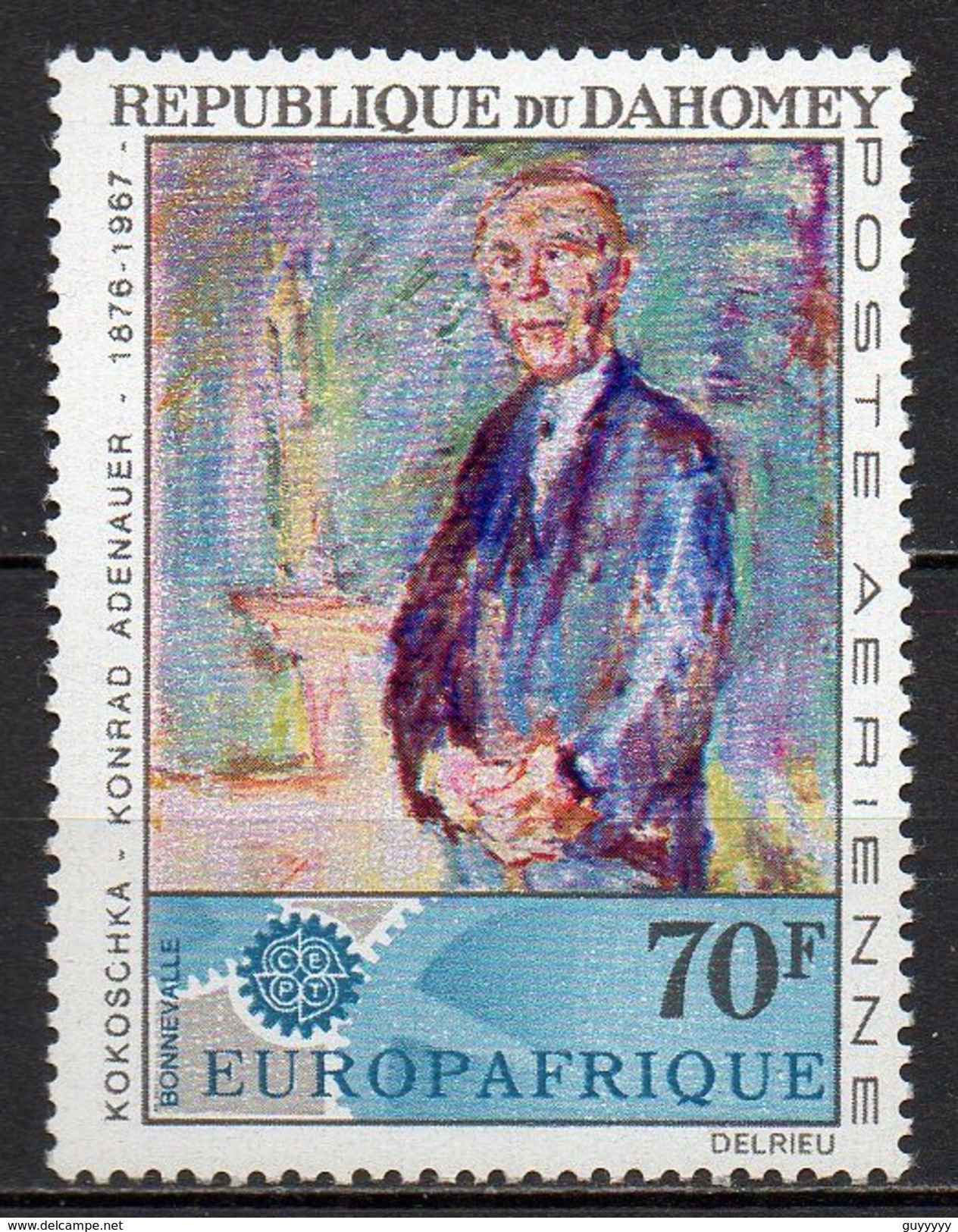 Dahomey - Poste Aérienne - 1967 - Yvert N° PA 62 ** - Europafrique, Konrad Adenauer - Benin – Dahomey (1960-...)