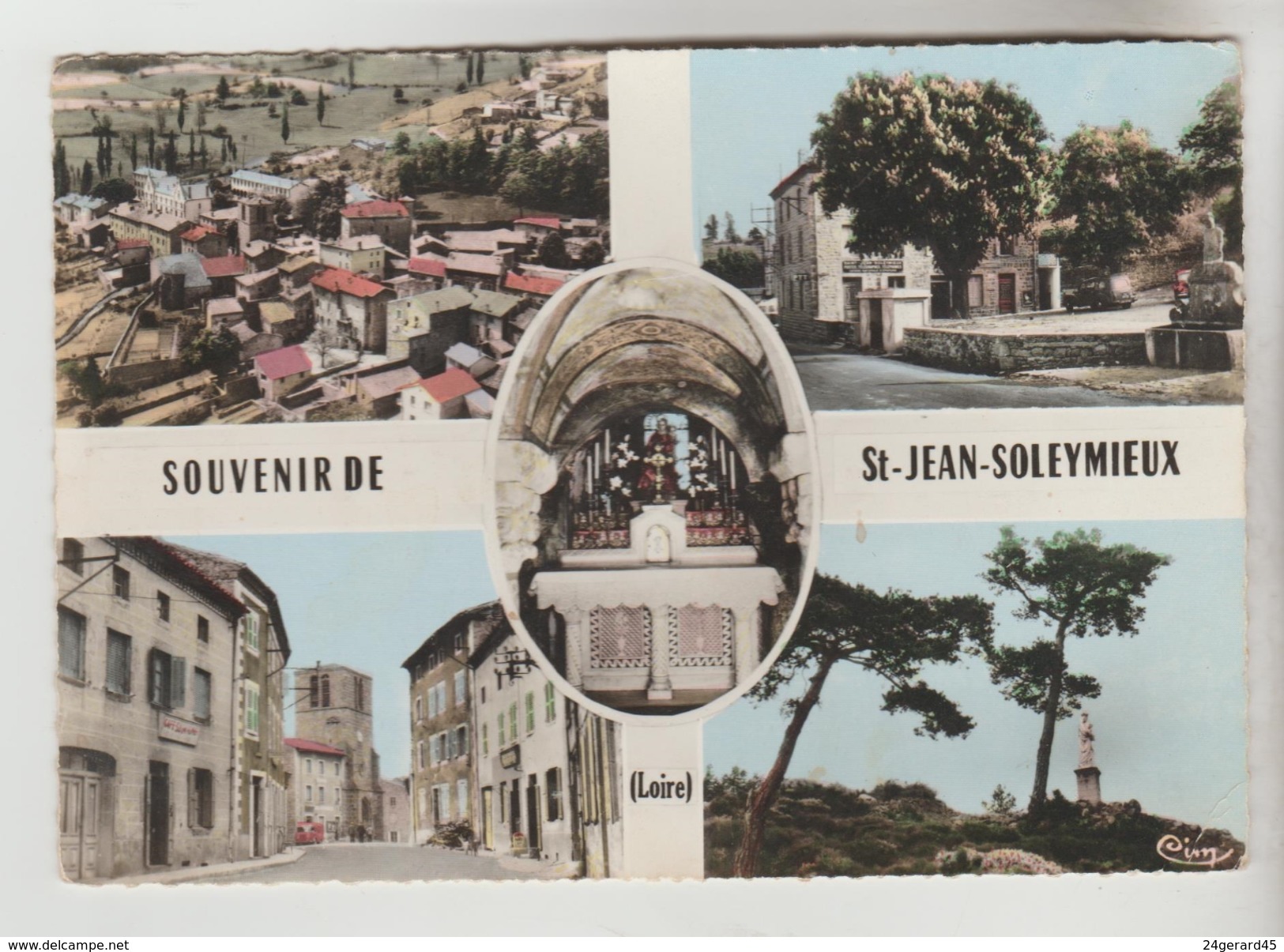 CPSM SAINT JEAN SOLEYMIEUX (Loire) - 750 M Souvenir De....5 Vues - Saint Jean Soleymieux
