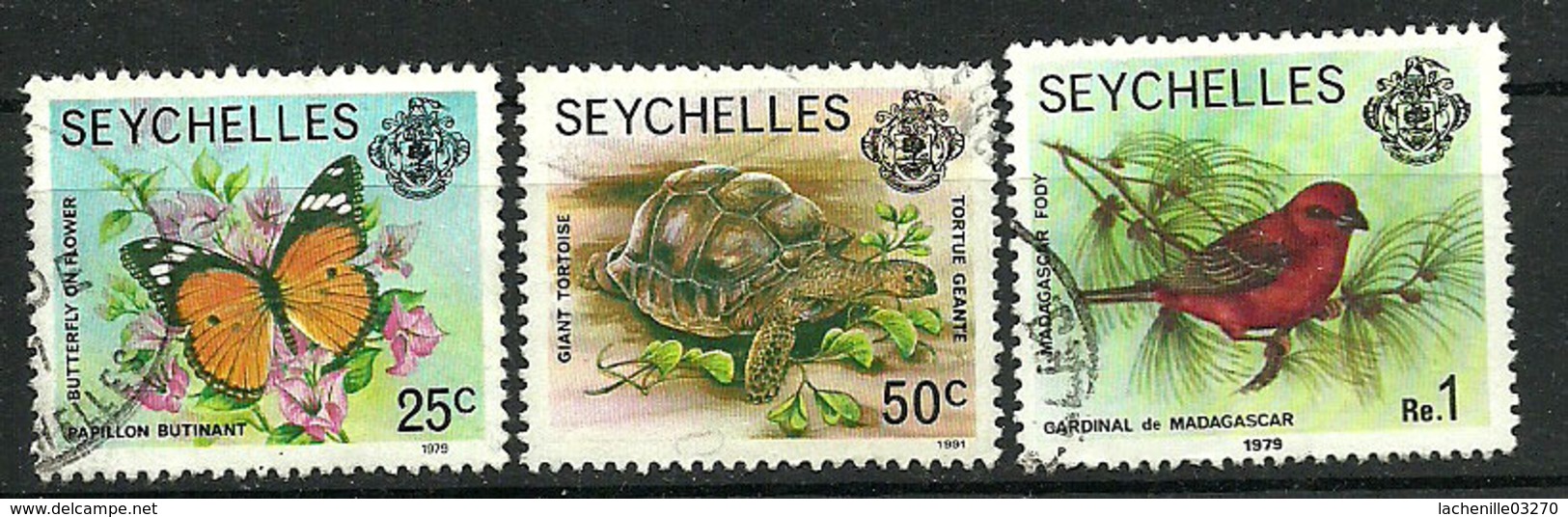 Seychelles 1979-1991 - Faune Et Flore Terrestres Et Marines - 3 TP - Oblitéré - Sonstige & Ohne Zuordnung