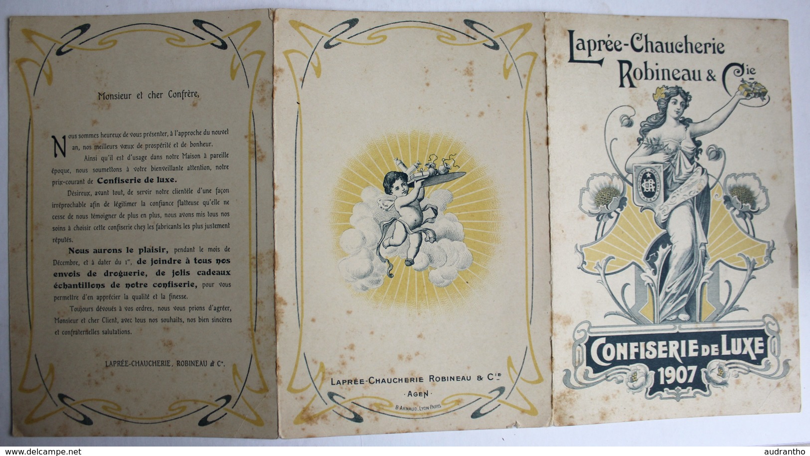 Confiserie De Luxe Laprée Chaucherie Robineau & Cie AGEN 1907 Catalogue Publicitaire Tarifs - 1900 – 1949