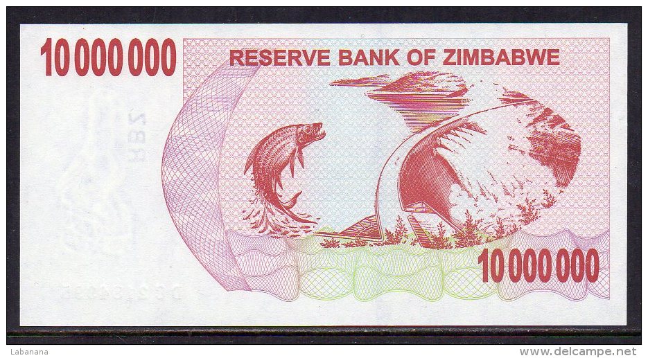 530-Zimbabwe Billet De 10m De Dollars 2008 DC218 Neuf - Zimbabwe