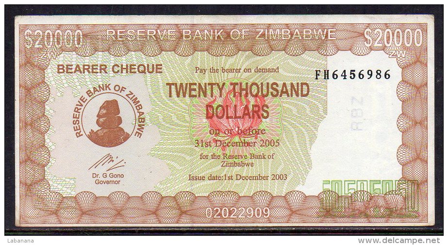 530-Zimbabwe Billet De 20 000 Dollars 2003 FH645 - Simbabwe