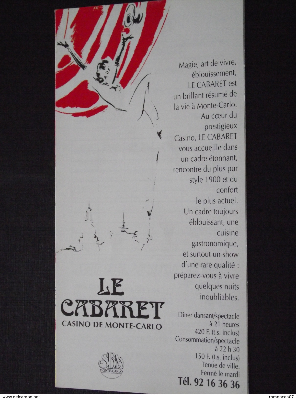 MONACO - FESTIVAL Du CIRQUE Au "CABARET", CASINO De MONTE-CARLO - Février 1998 - Dépliant - A Voir ! - Publicités