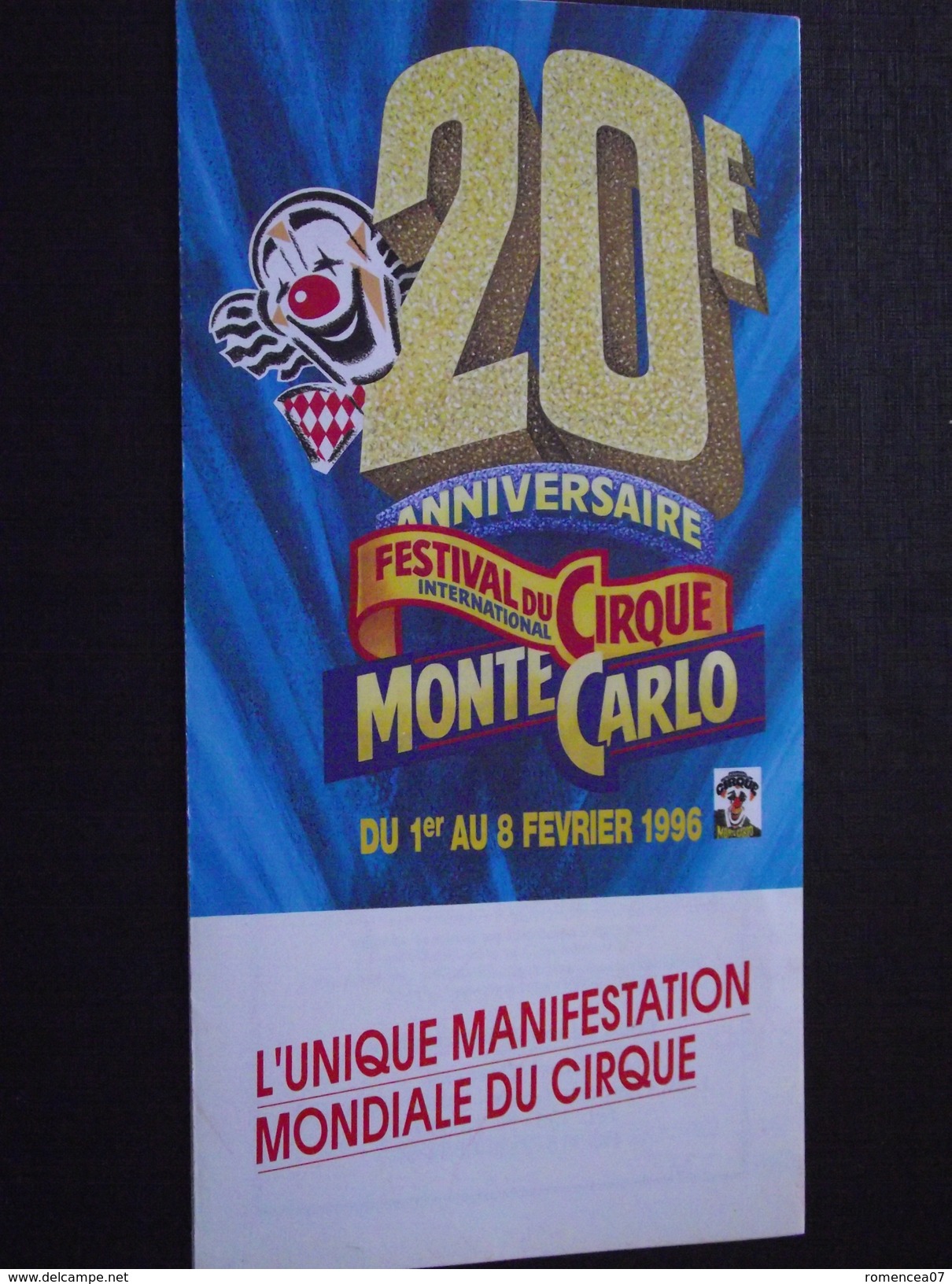 MONACO - FESTIVAL Du CIRQUE Au "CABARET", CASINO De MONTE-CARLO - Février 1998 - Dépliant - A Voir ! - Publicités