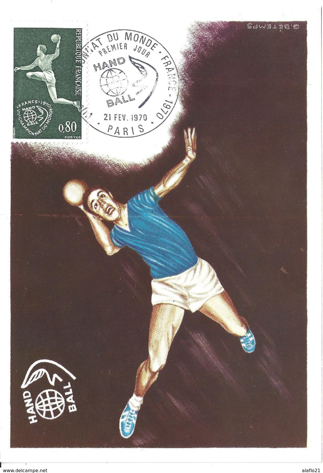 CARTE MAXIMUM 1er JOUR - N° 1629 - HAND BALL - PARIS - 1970-1979