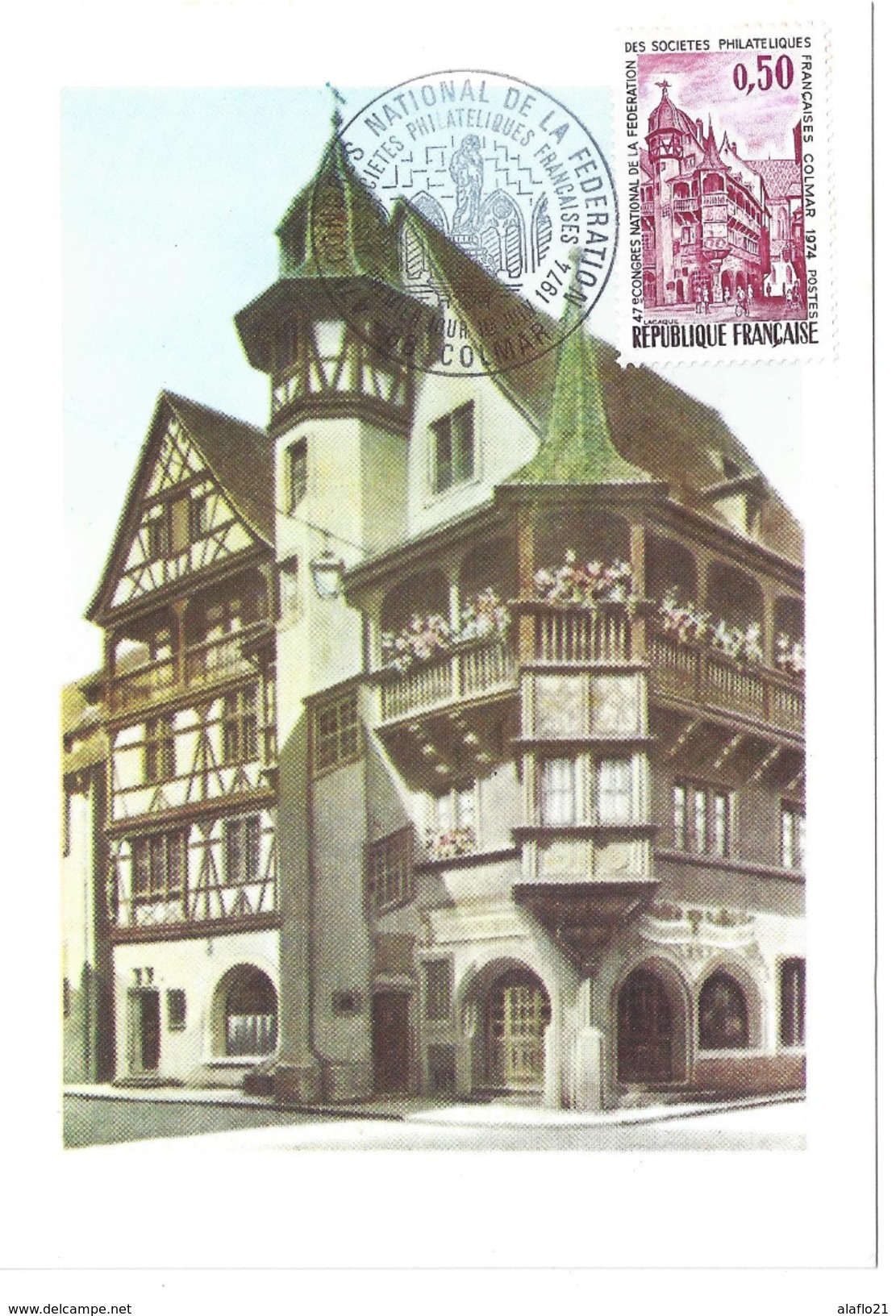 CARTE MAXIMUM 1er JOUR - N° 1798 - CONGRES FEDERATION - COLMAR - 1970-1979