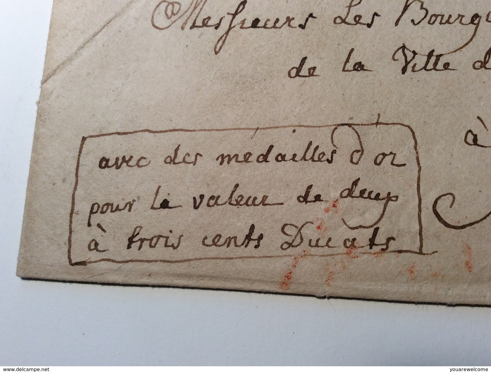 Preussen GOLD MEDAILLE Ca 1780 Paketbegleitbrief "BERLIN" > STETTIN "AVEC DES MEDAILLES D' OR..." (Vorphilatelie Brief - Gold Coins