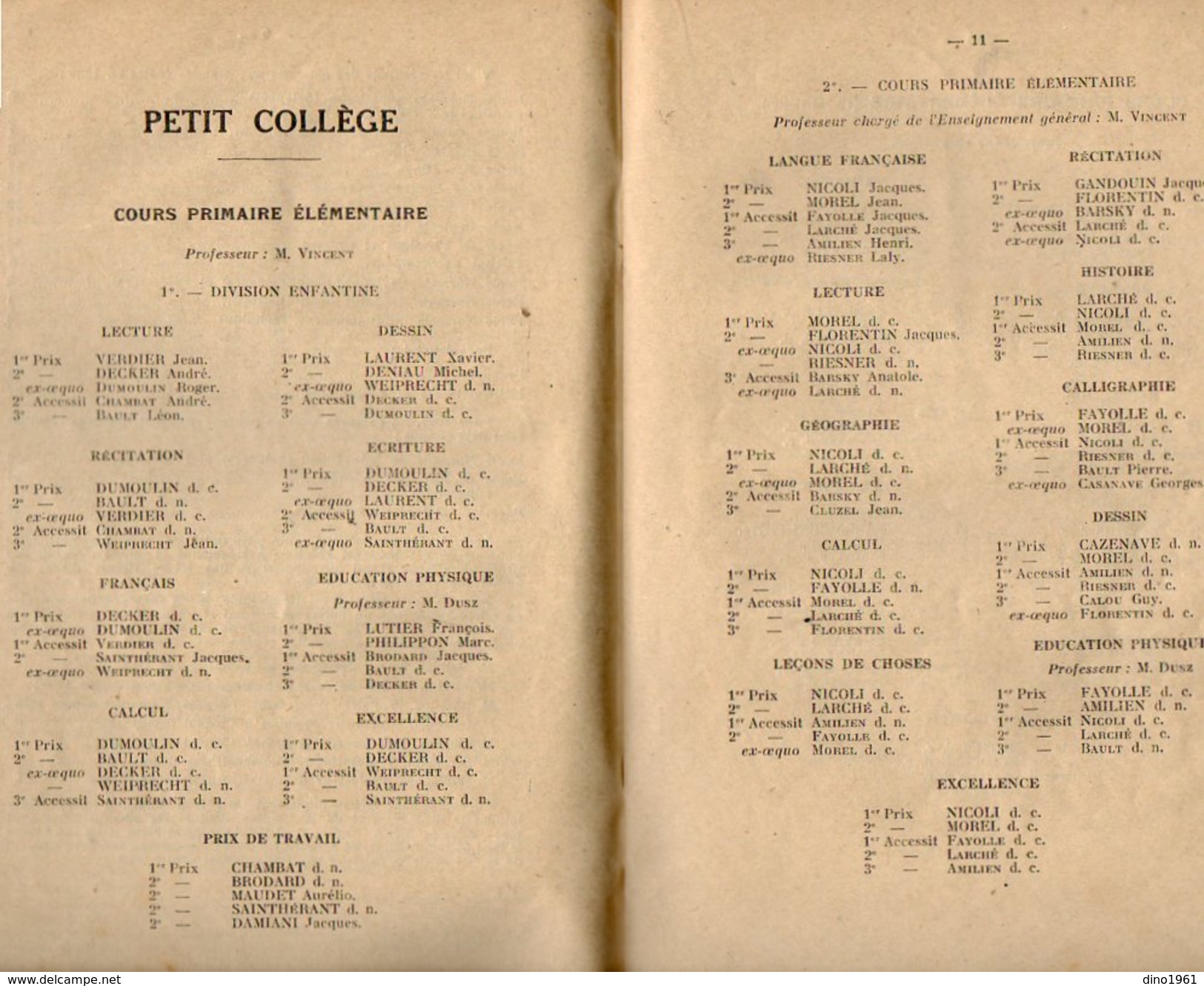 VP10.186 - 1927 - 1929 - Ville de PARIS - Collège Chaptel - Livret & Carnet de Notes Mensuelles