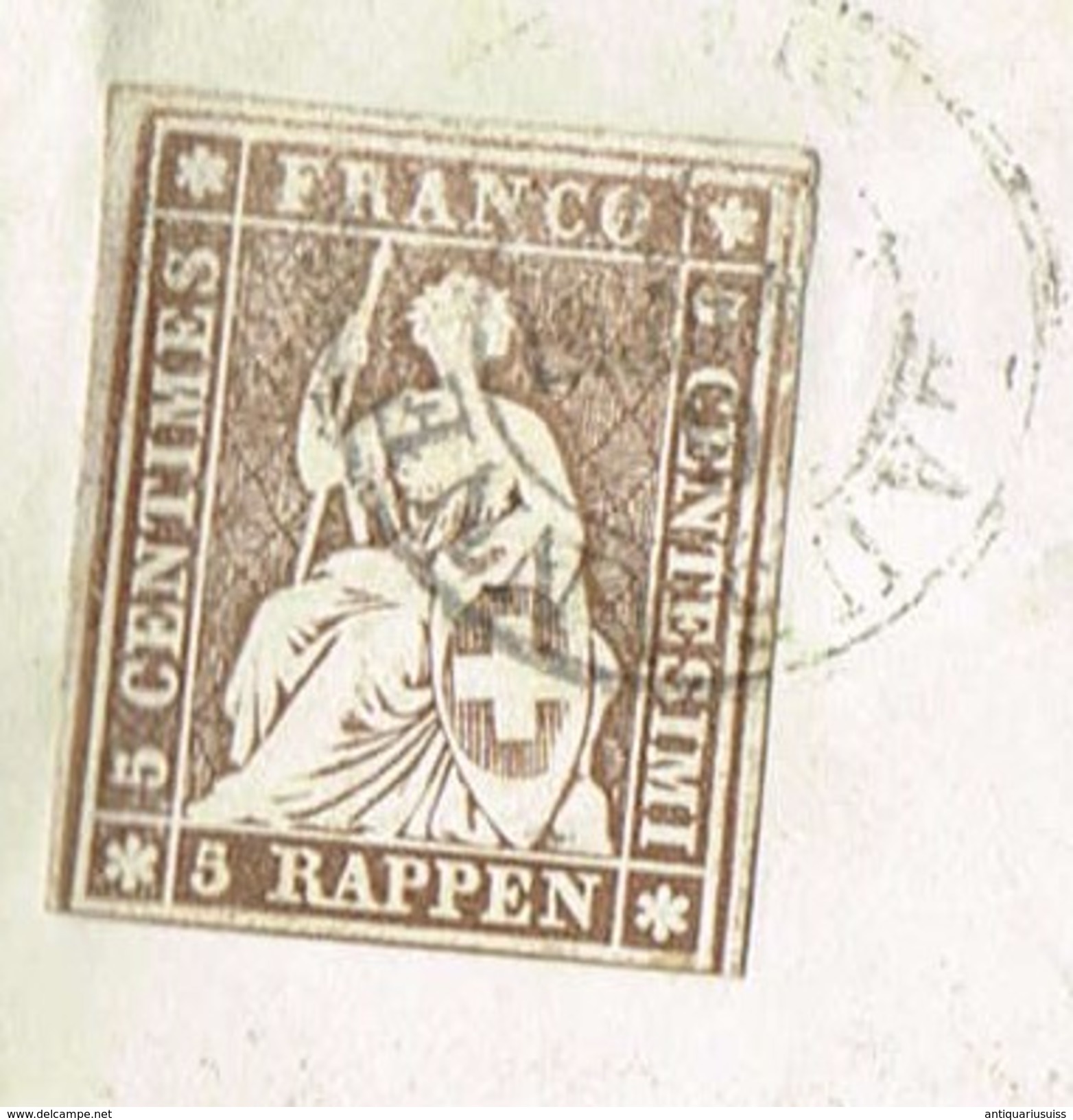 5 Centimes, 5 Rappen Lettre - Briefe U. Dokumente