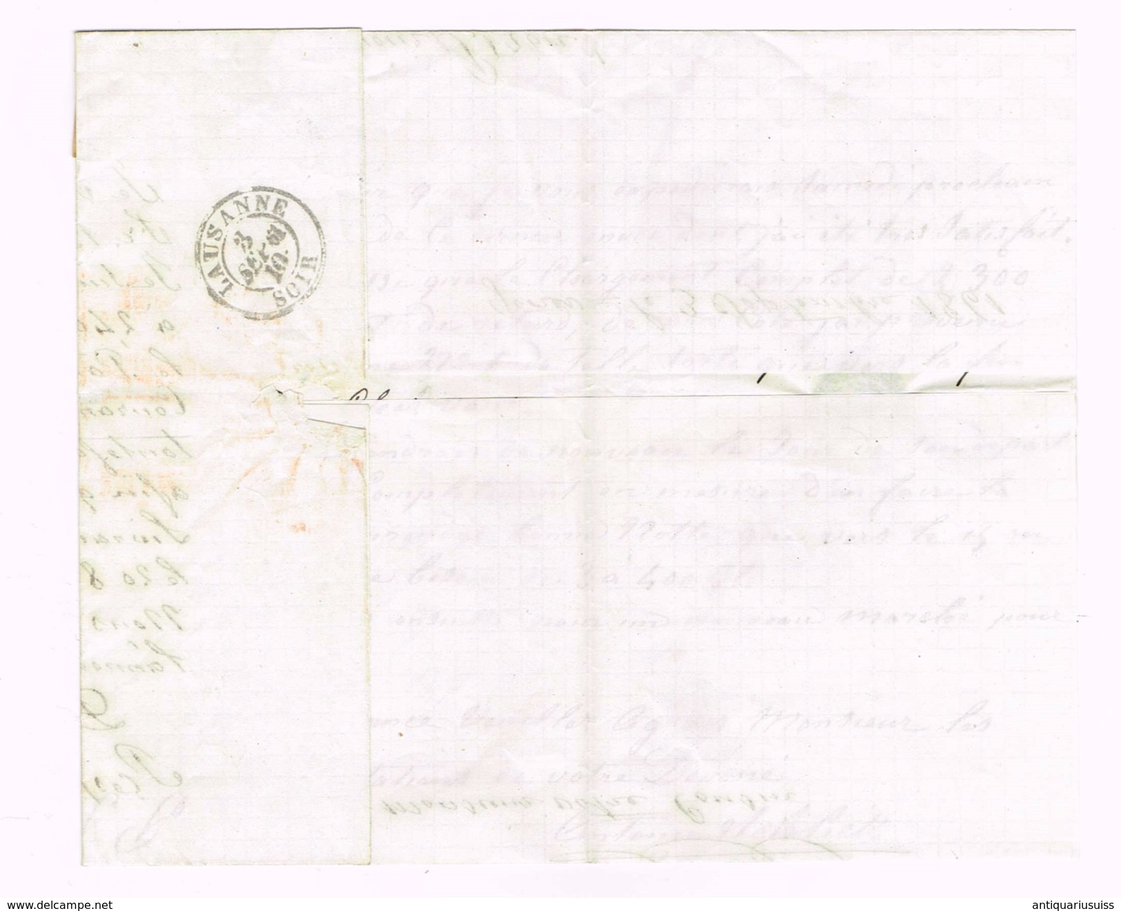 15 Centimes, 15 Rappen -  Lettre 1861 - Lettres & Documents