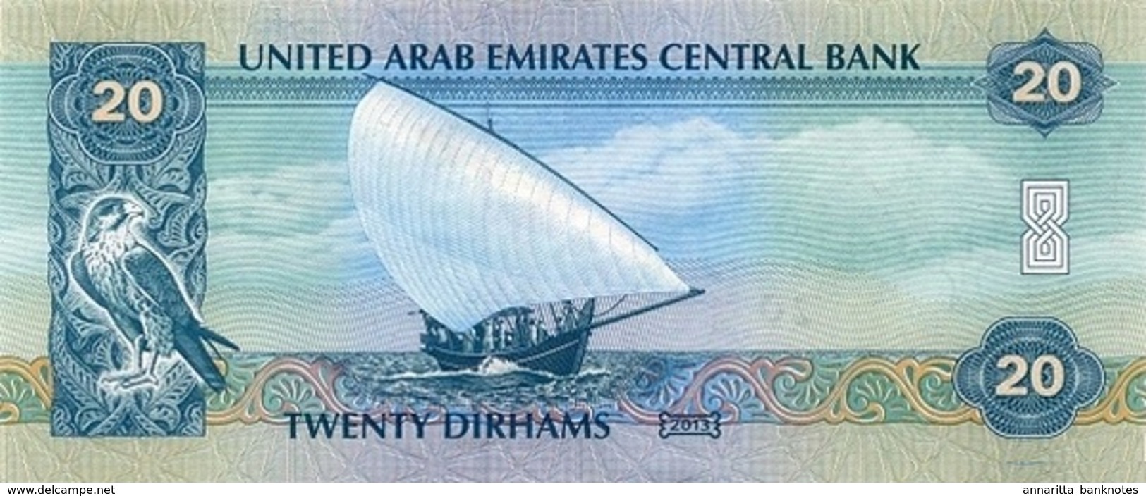 UNITED ARAB EMIRATES 20 DIRHAMS 1434 (2013) P-28b UNC  [AE228b] - Ver. Arab. Emirate