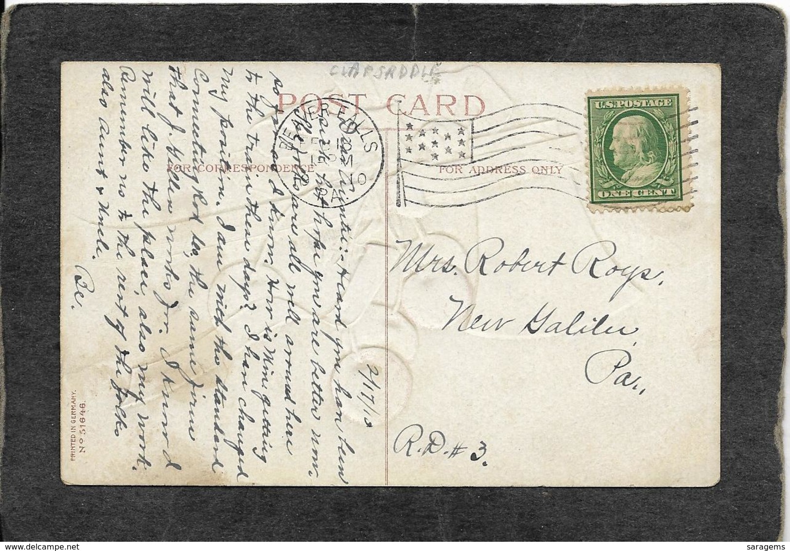 George Washington's Hatchet ,Garre 1910 - Ellen Clapsaddle Antique Postcard - Clapsaddle