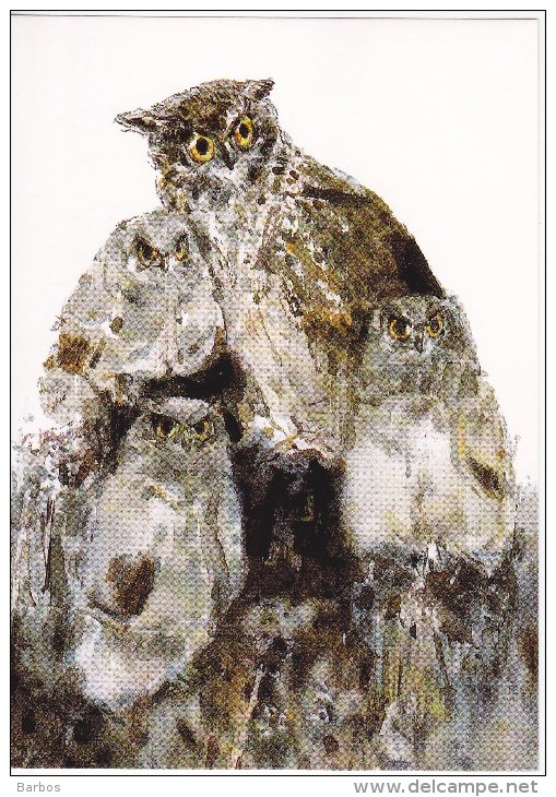 1998 , Birds , Owls , Postcard - Moldavie