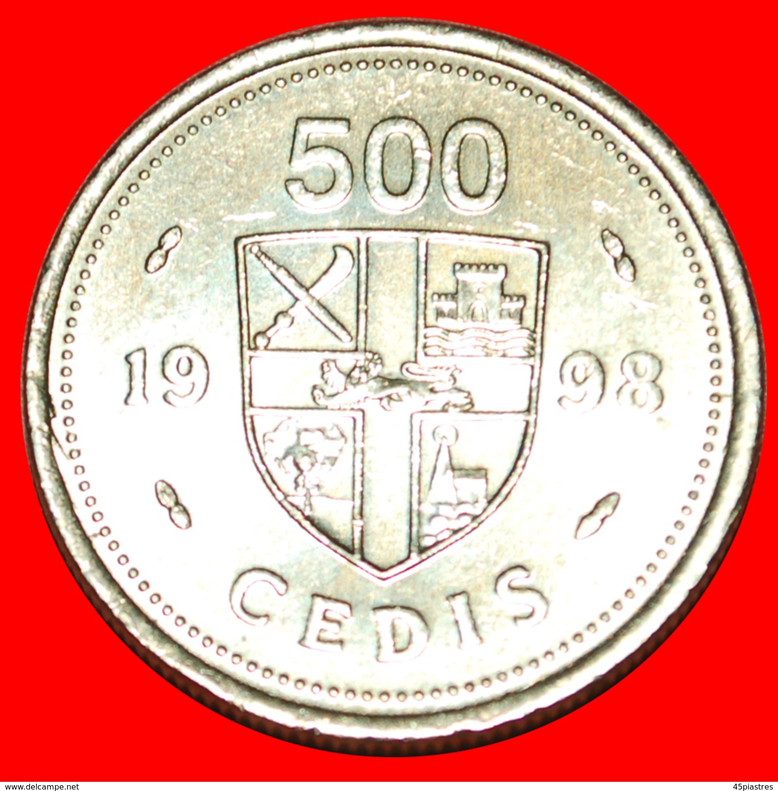 · DRUMS: GHANA ★ 500 CEDIS 1998 MINT LUSTER! LOW START&#x2605; NO RESERVE! - Ghana