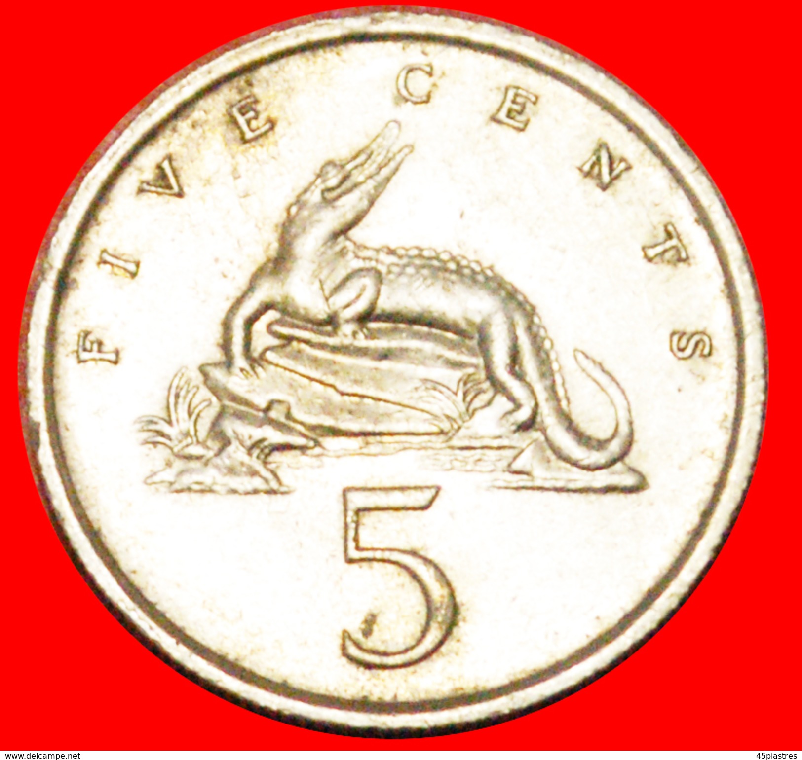 § CROCODILE: JAMAICA &#x2605; 5 CENTS 1987! LOW START&#x2605; NO RESERVE! - Jamaique