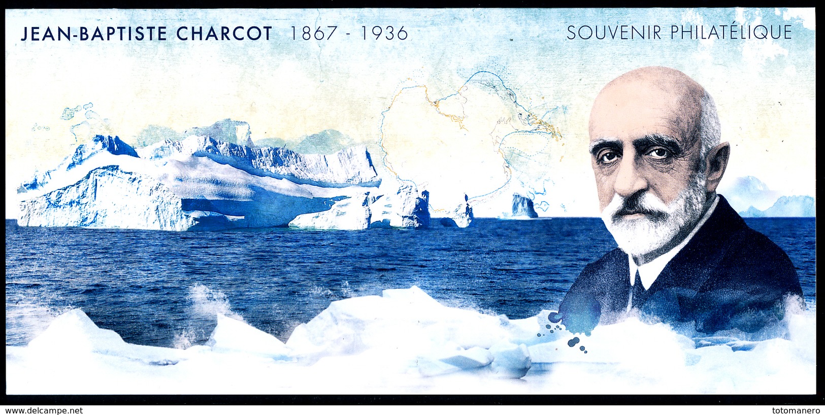 FRANCE 2017, JEAN-BAPTISTE CHARCOT 1867-1936, SOUVENIR SHEET WITH FOLDER** - Esploratori E Celebrità Polari