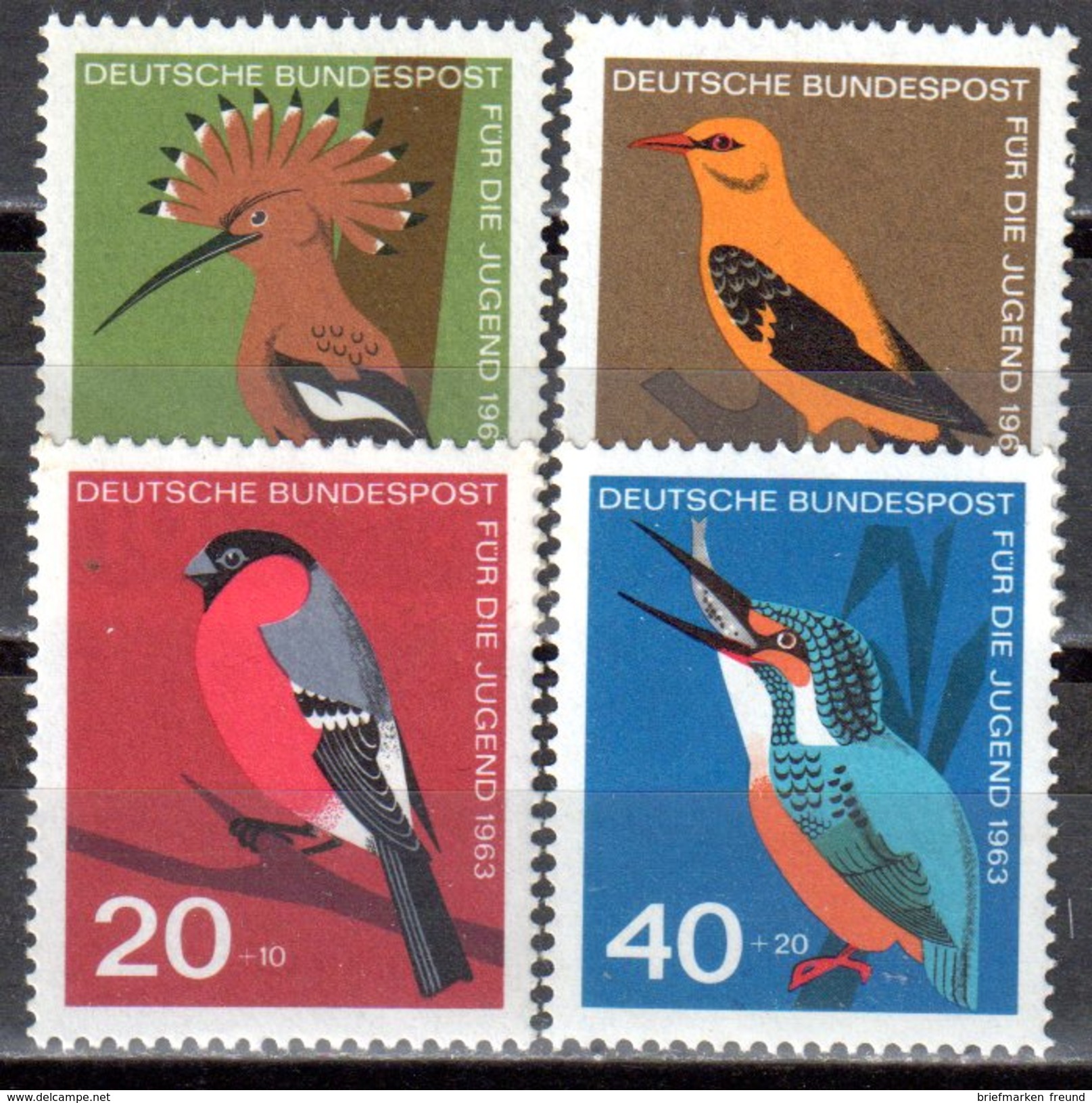 Bund 1963 Mi. 401-404 ** Einheimische Vögel Postfrisch (br1256) - Ungebraucht
