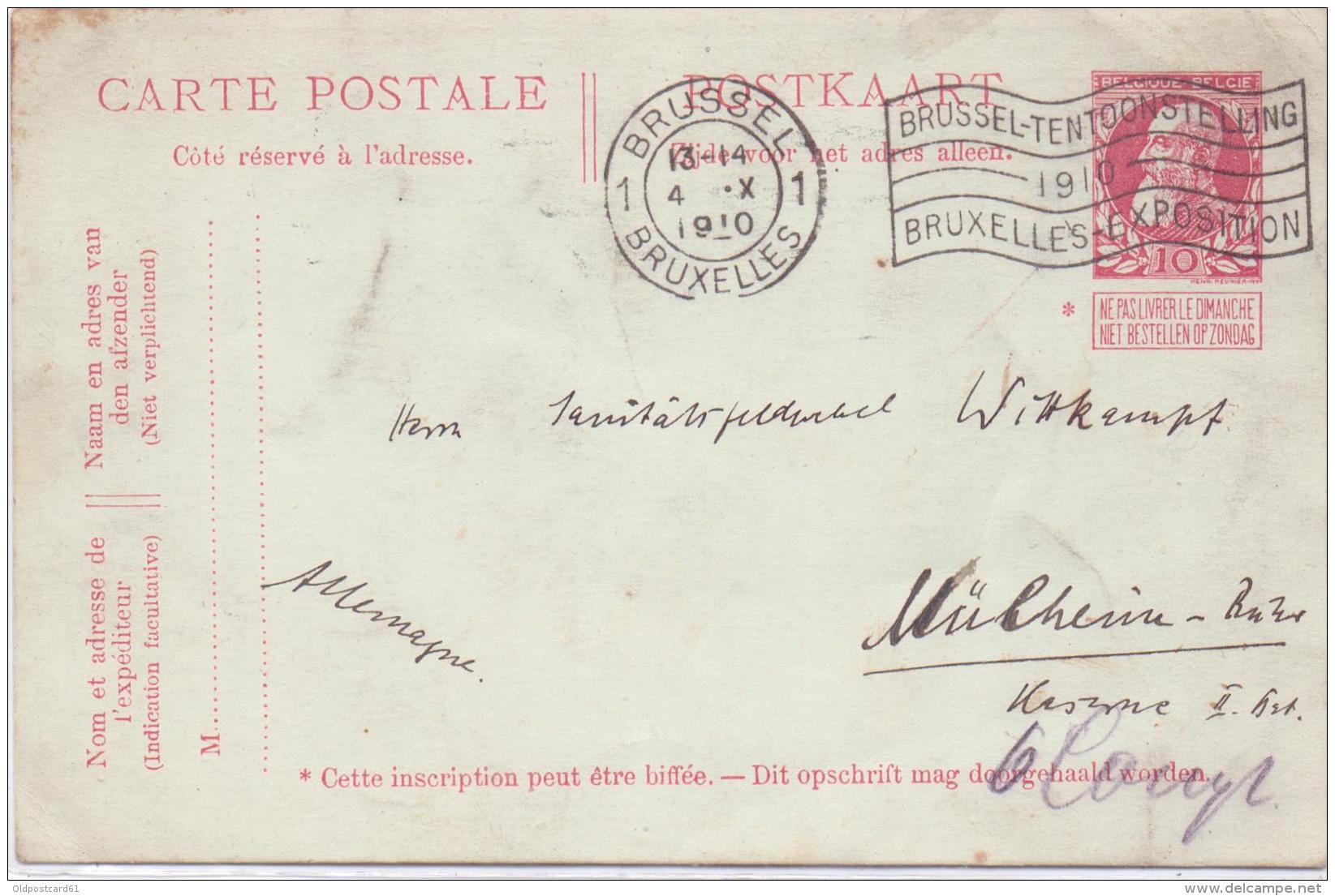 2 ALTE  POSTKARTEN / Belgien  - Gelaufen 1910 - Gebraucht