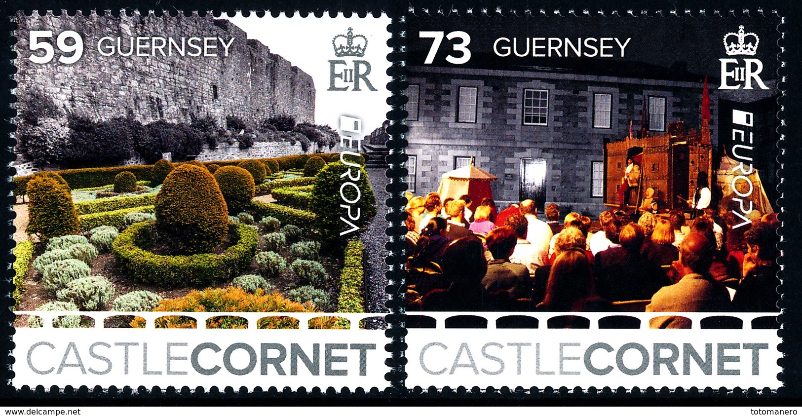 GUERNSEY/Großbritannien EUROPA 2017 "Castles" Logo Set Of 2v** - 2017