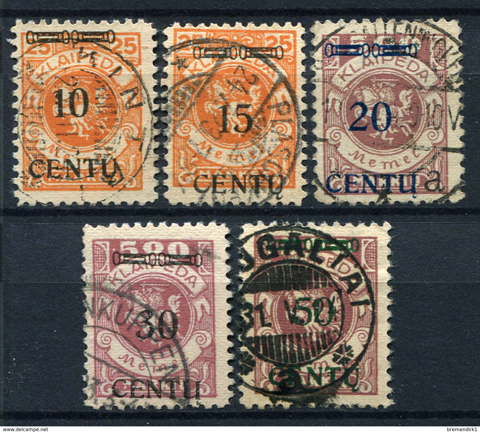 98404) MEMEL # 169-73 Gestempelt GEPRÜFT Aus 1923, 140.- &euro; - Memelgebiet 1923