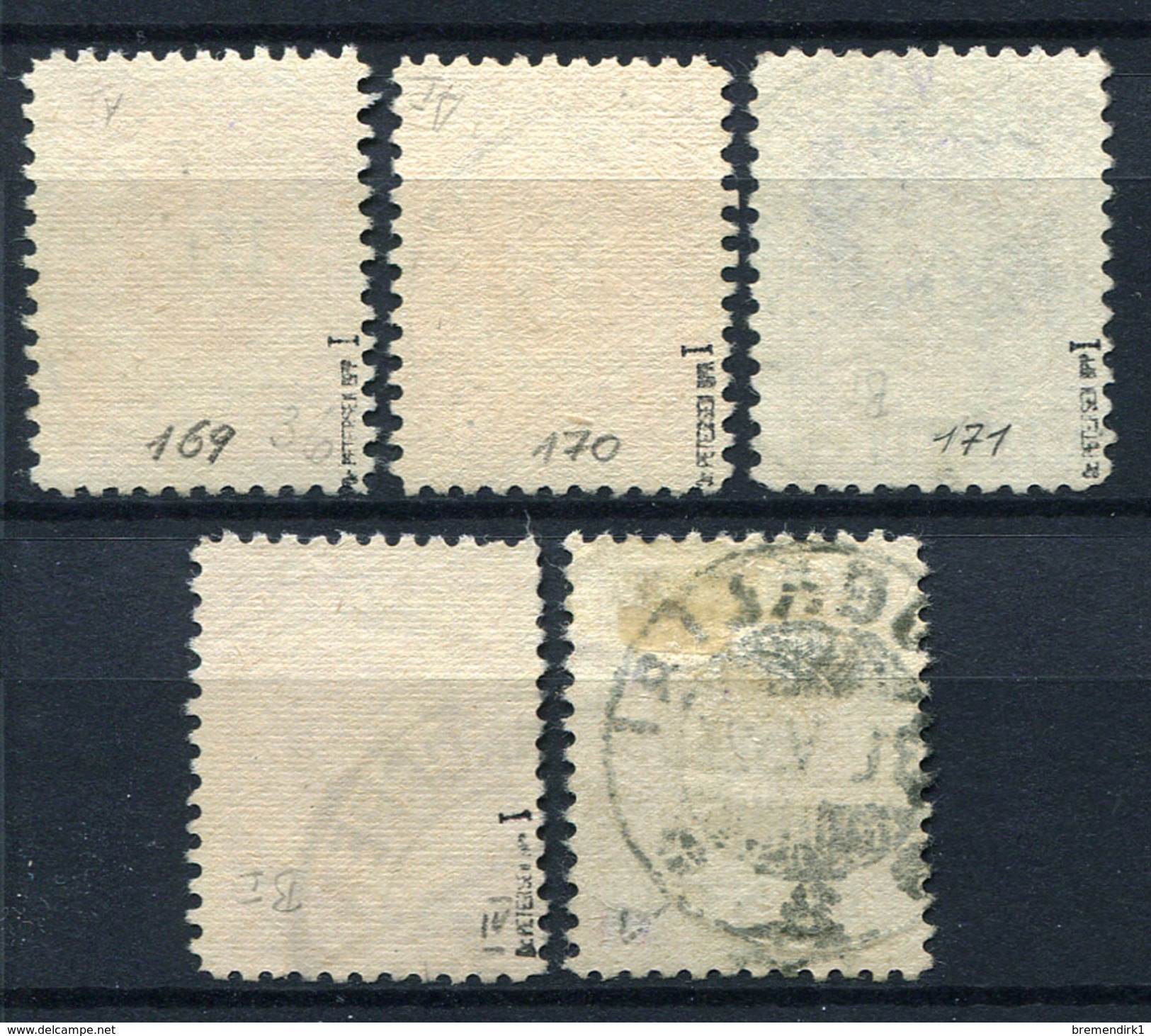 98404) MEMEL # 169-73 Gestempelt GEPRÜFT Aus 1923, 140.- &euro; - Memelgebiet 1923