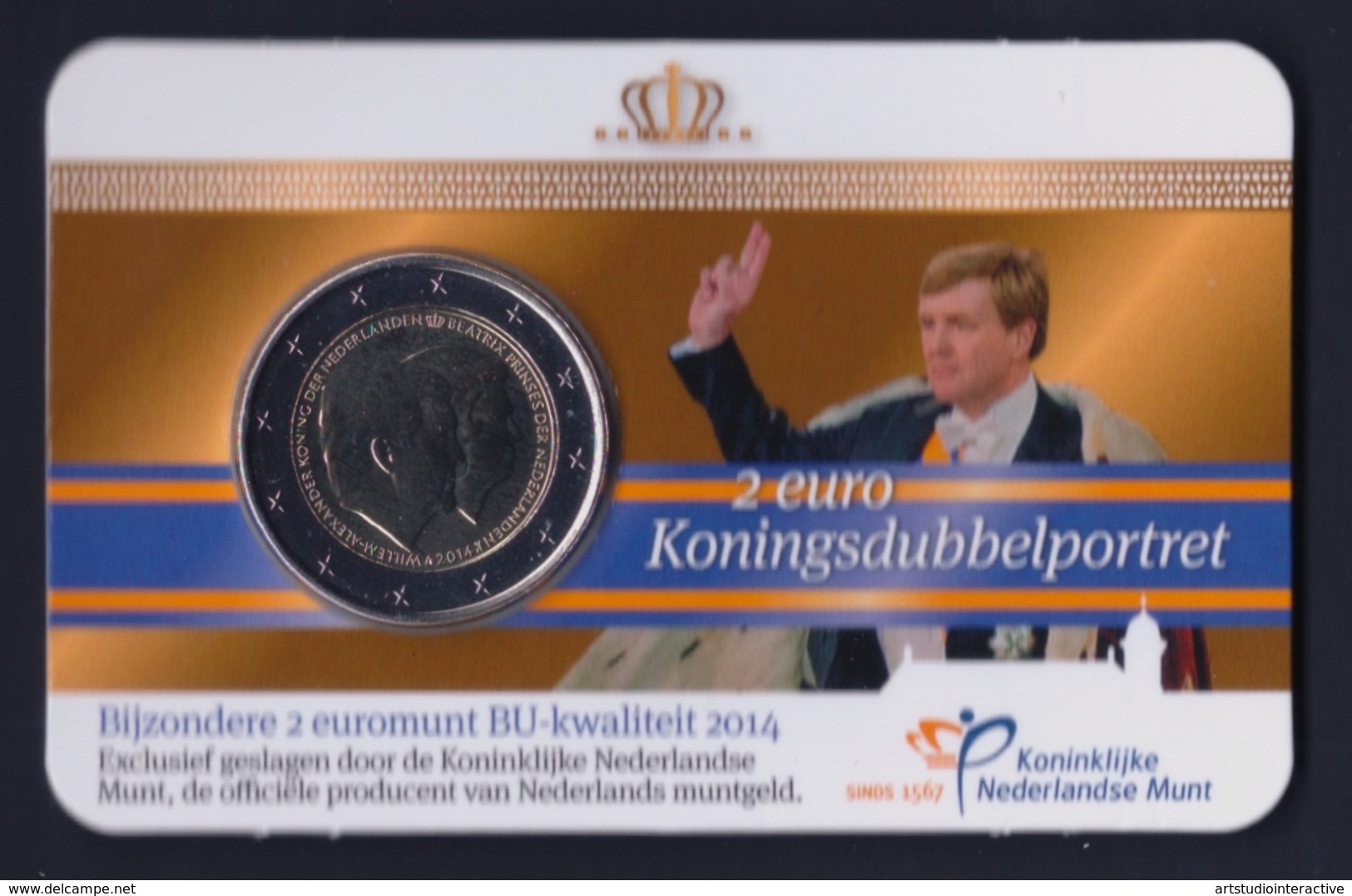 2014 OLANDA "DOPPIO RITRATTO" 2 EURO COMMEMORATIVO FDC (COINCARD) - Paesi Bassi