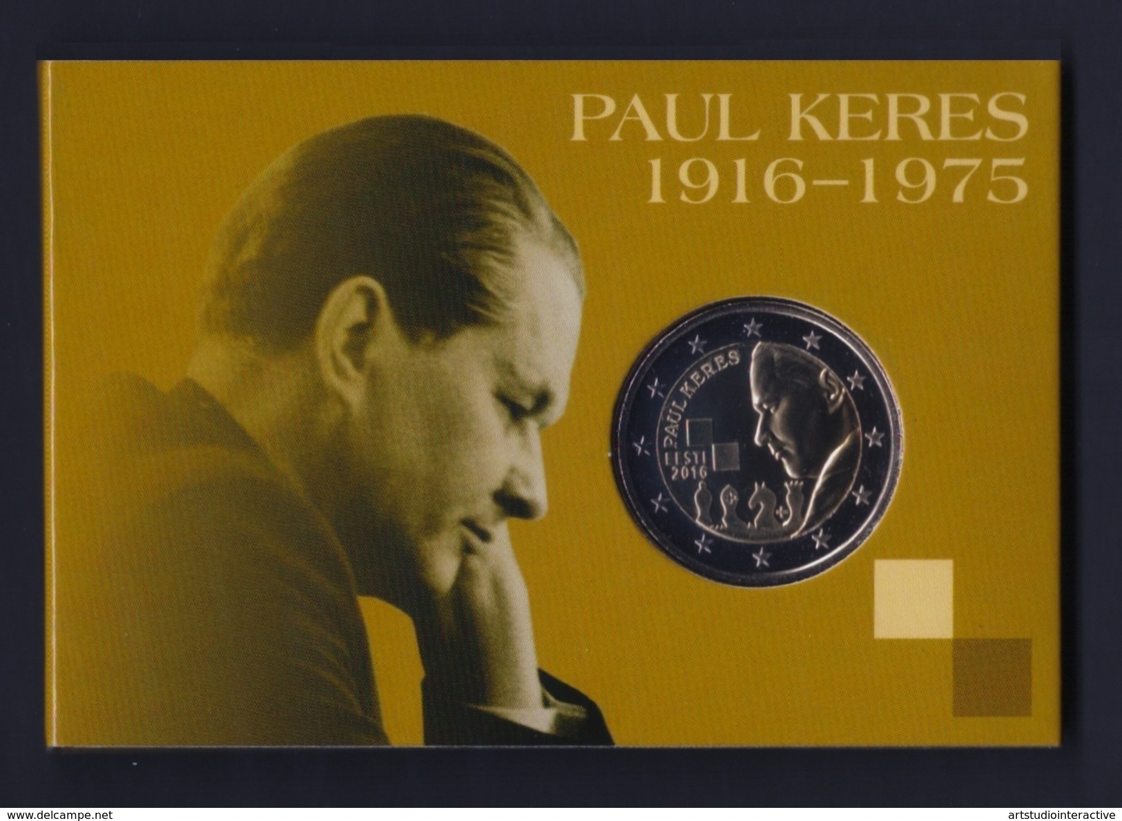 2016 ESTONIA "PAUL KERES"  2 EURO COMMEMORATIVO FDC (COINCARD) - Estonia