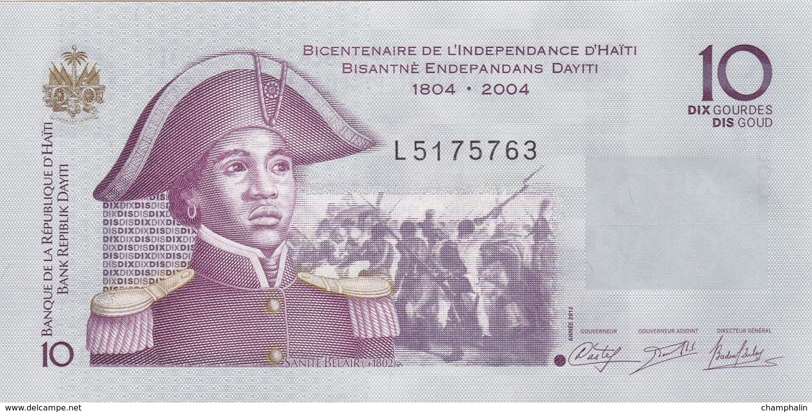 Haïti - Billet De 10 Gourdes - S. Belair - 2012 - Neuf - Haïti