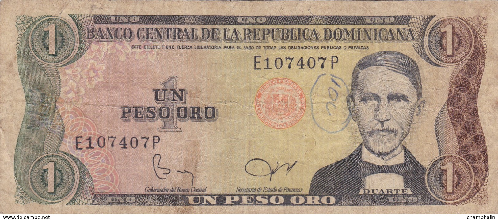 République Dominicaine - Billet De 1 Peso - Duarte - Non Daté - P117 - Dominicaine