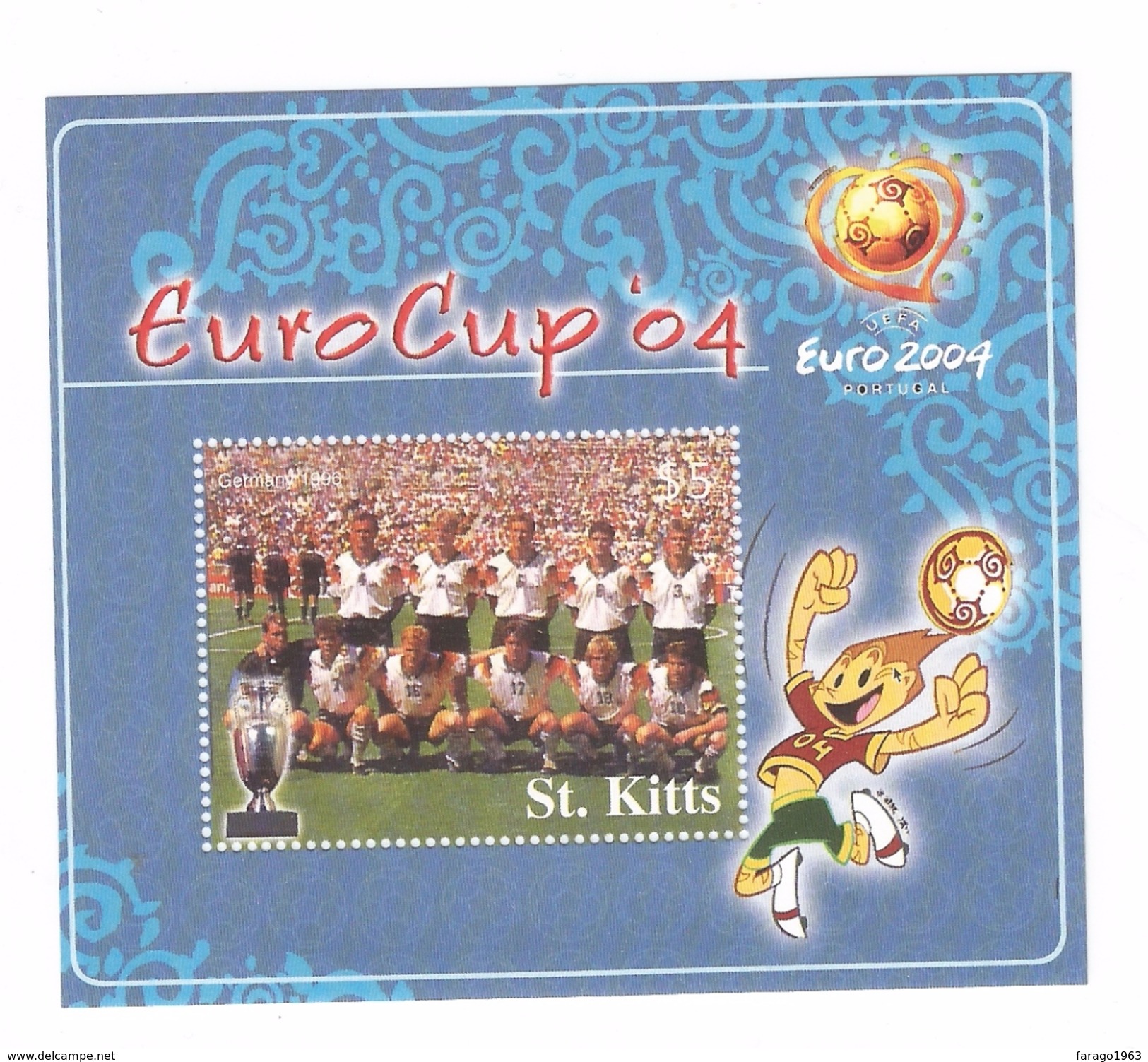 2004 St. Kitts UEFA European Football Championships  Complete Set Of 2 Souvenir Sheets  MNH - Fußball-Europameisterschaft (UEFA)