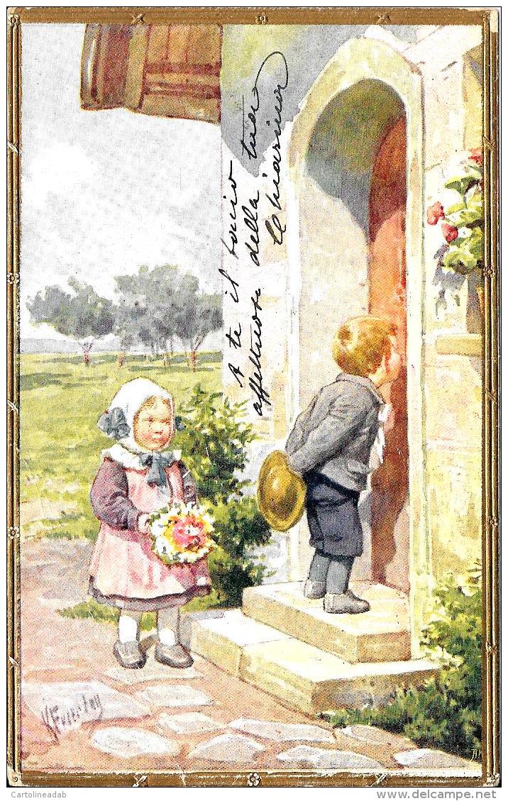 [DC10144] CPA - BAMBINI - ILLUSTRATORE FEIERTAG KARL  - Viaggiata 1914 - Old Postcard - Feiertag, Karl