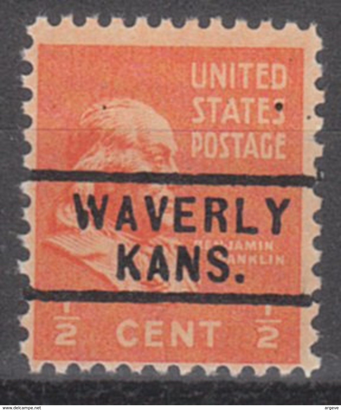 USA Precancel Vorausentwertung Preos Locals Kansas, Waverly 729 - Vorausentwertungen