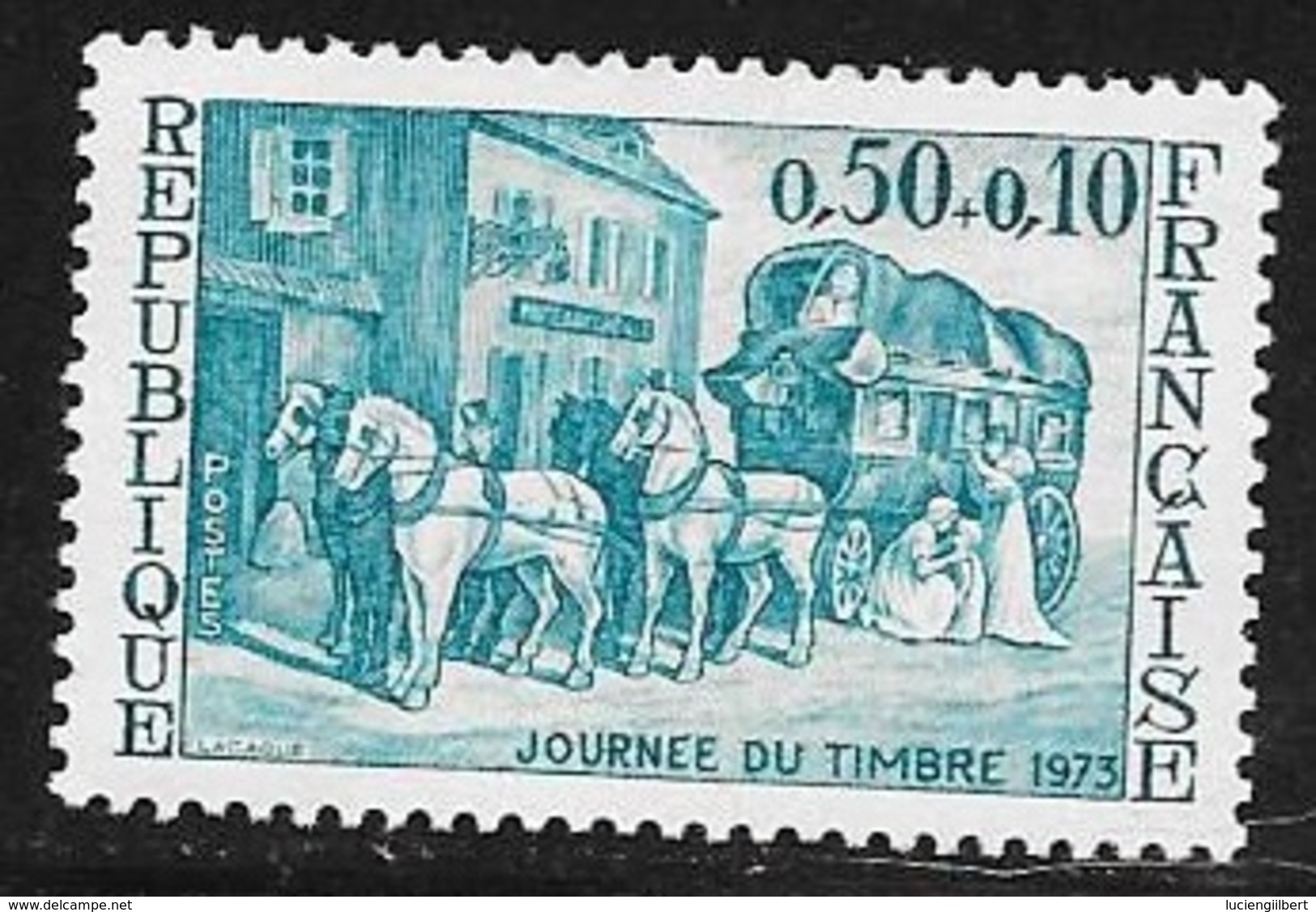 N° 1749   FRANCE  -  NEUF  -  JOURNEE DU TIMBRE RELAIS DE POSTE -  1973 - Unused Stamps