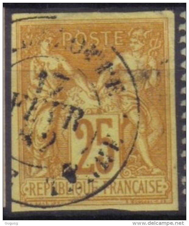 YT44 Sage 25c Jaune - Guadeloupe Basse Terre - Sage