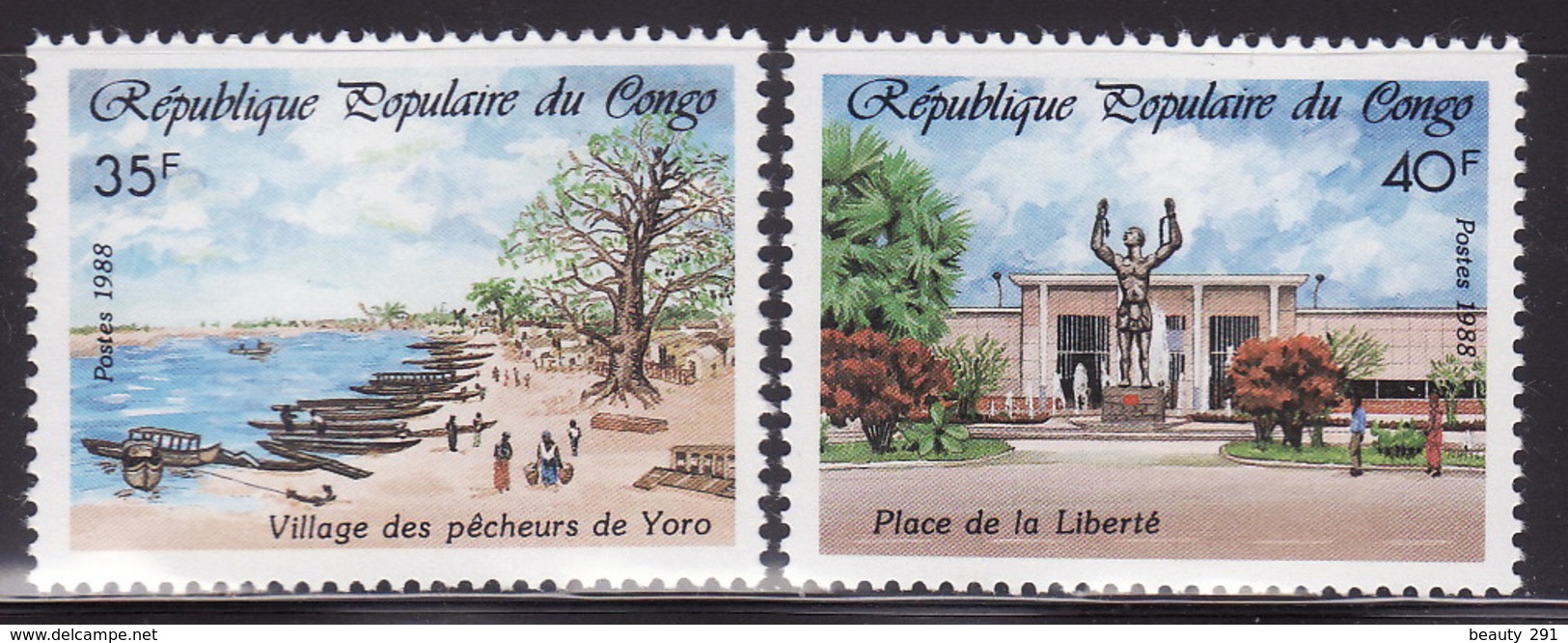 CONGO - BRAZZAVILLE 1988 TREES Mi 1133-1134  MNH** - Otros & Sin Clasificación