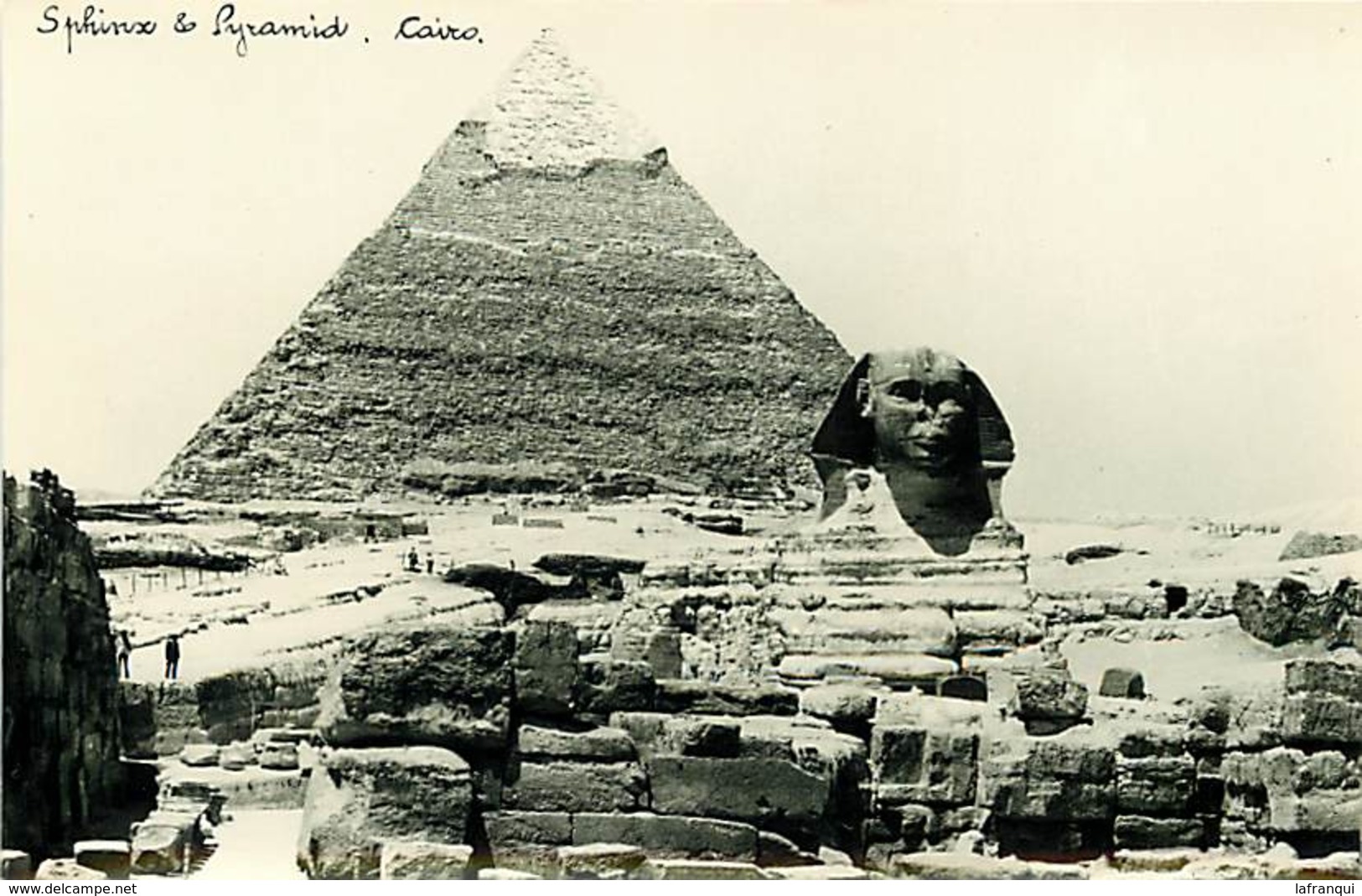 Pays Div-ref H806- Egypte - Egypt -carte Photo Sphinx Et Pyramides- Photo Postcard  - Carte Bon Etat  - - Sphinx