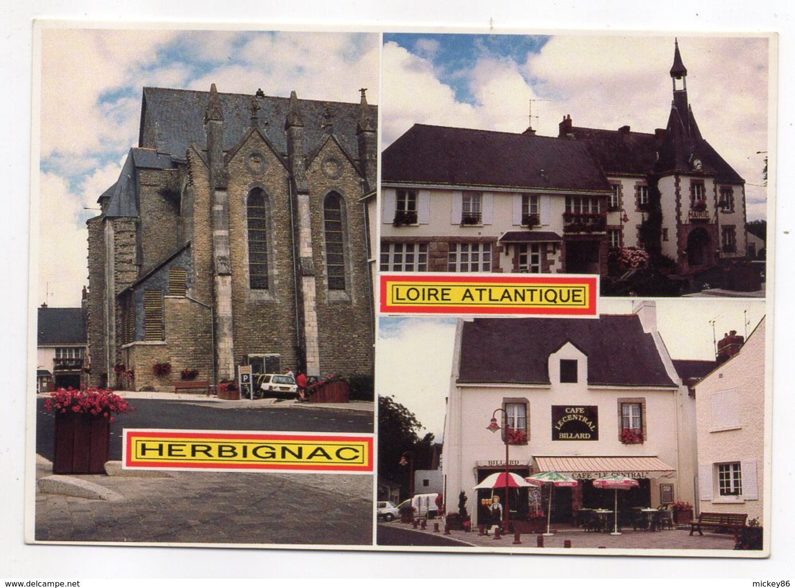 HERBIGNAC--Cité Fleurie--Multivues (église,café)--cpm N° C 730/44 éd Dubray - Herbignac