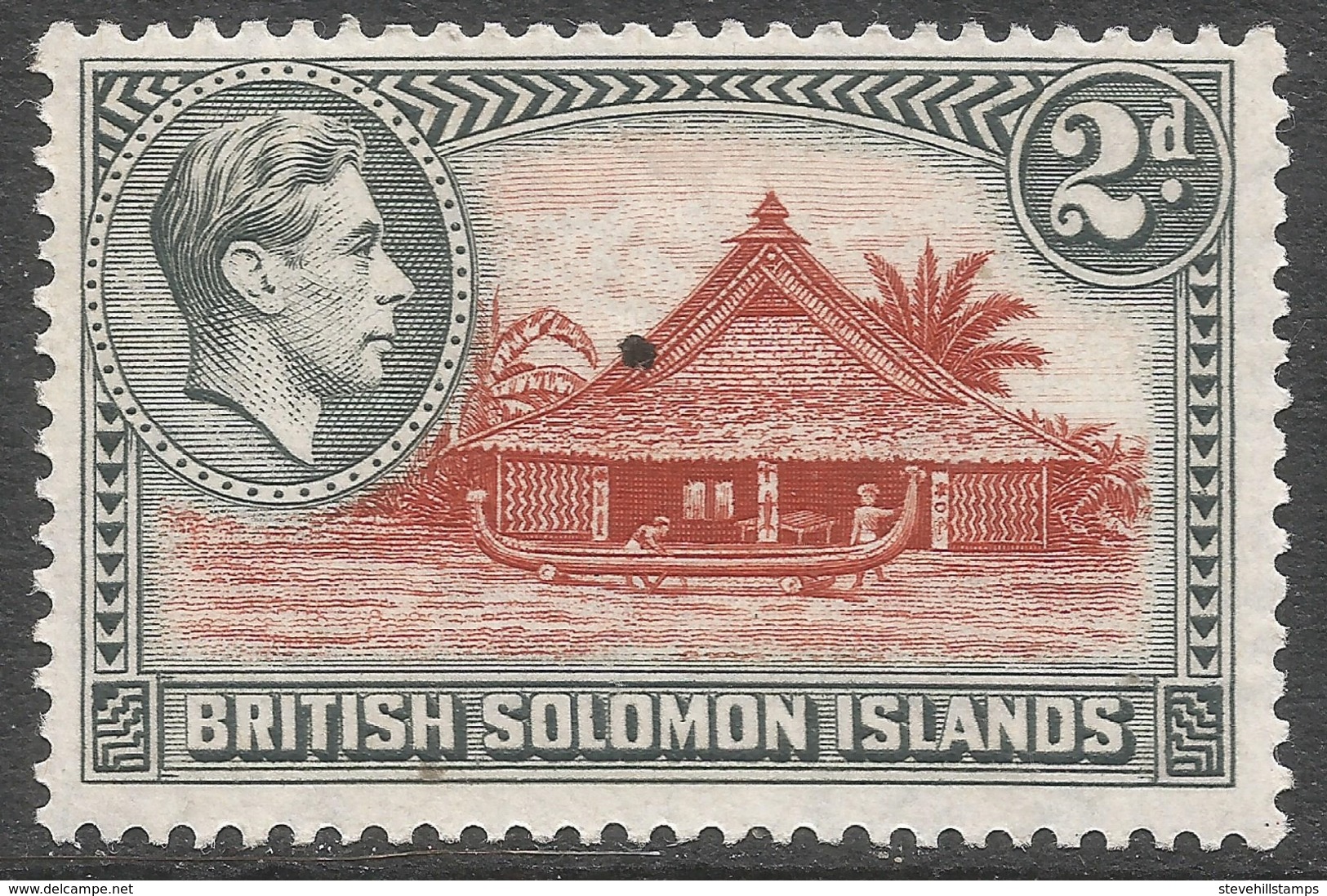 British Solomon Islands. 1939-51 KGVI. 2d MH. P 13½ SG 63 - Iles Salomon (...-1978)