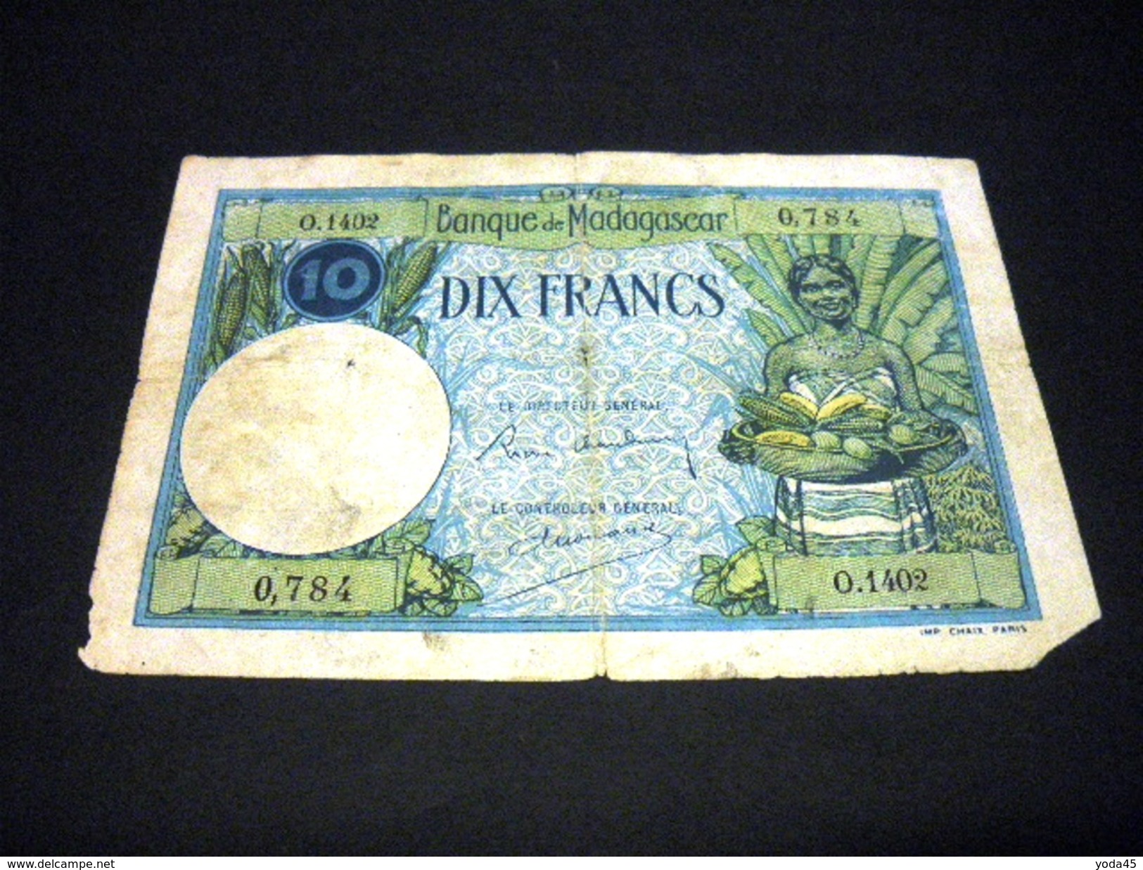 MADAGASCAR 10 Francs 1937-1947 , Pick N° 36 , MADAGASCAR - Madagascar