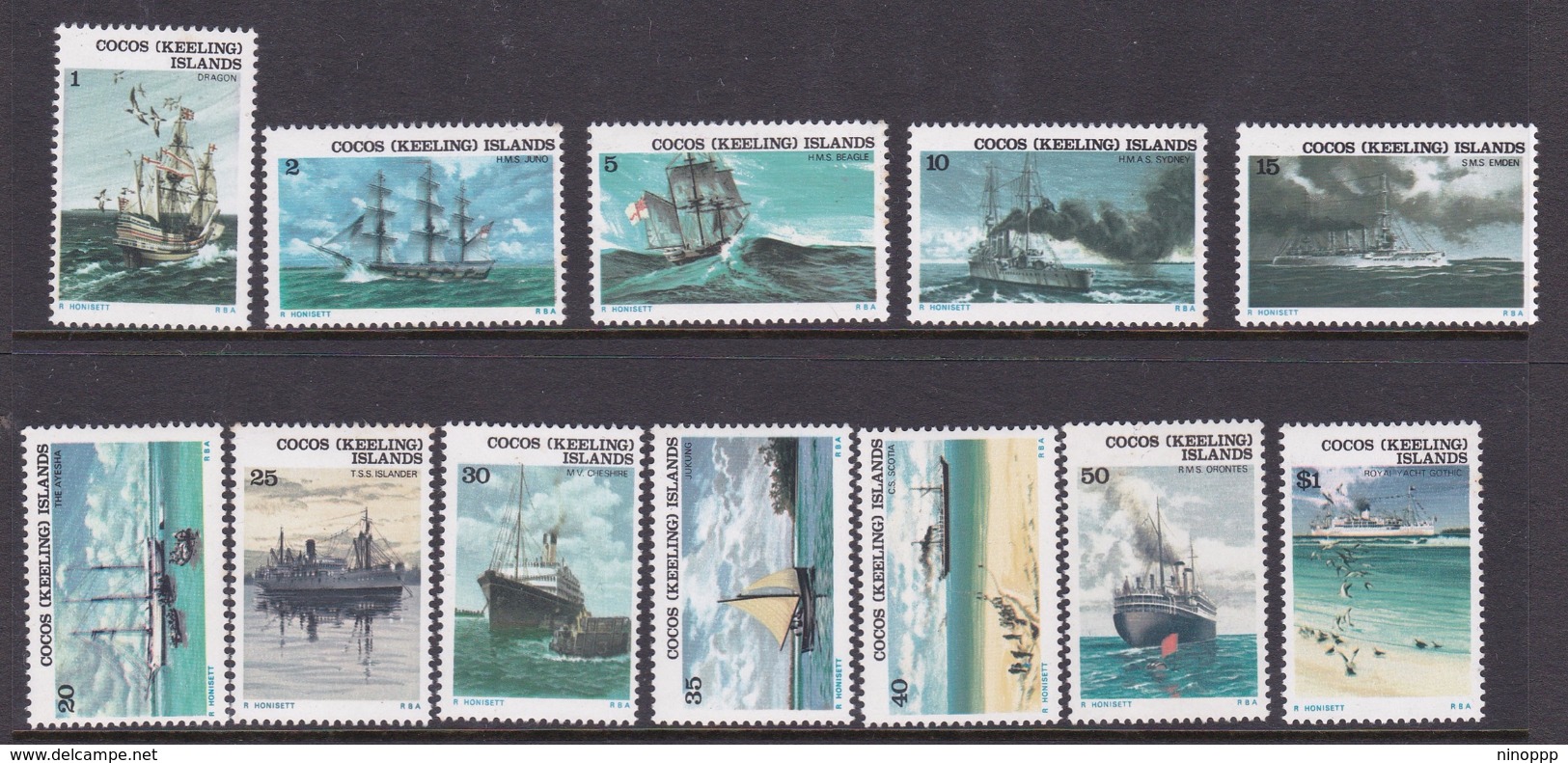 Cocos (Keeling) Islands SG 20-31 1976 Ships MNH Set - Cocos (Keeling) Islands