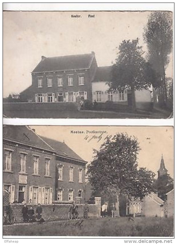 Belgium: 2 Postcards Of The Kester Post Office, Unposted And 4 July 1923 - Other & Unclassified