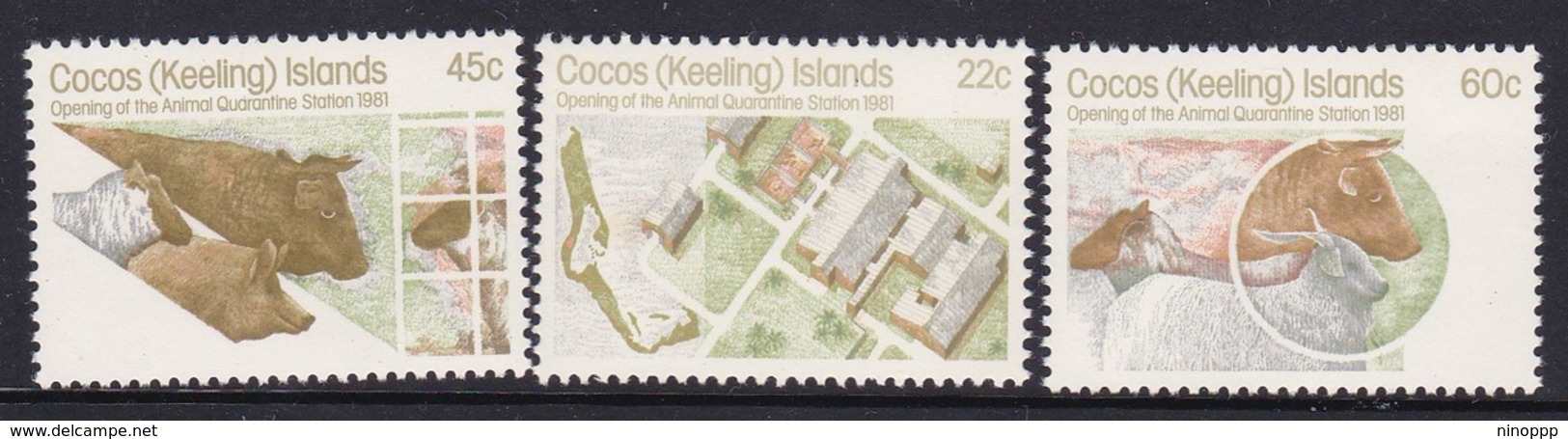Cocos (Keeling) Islands SG 62-64 1981 Quarantine Station MNH Set - Islas Cocos (Keeling)