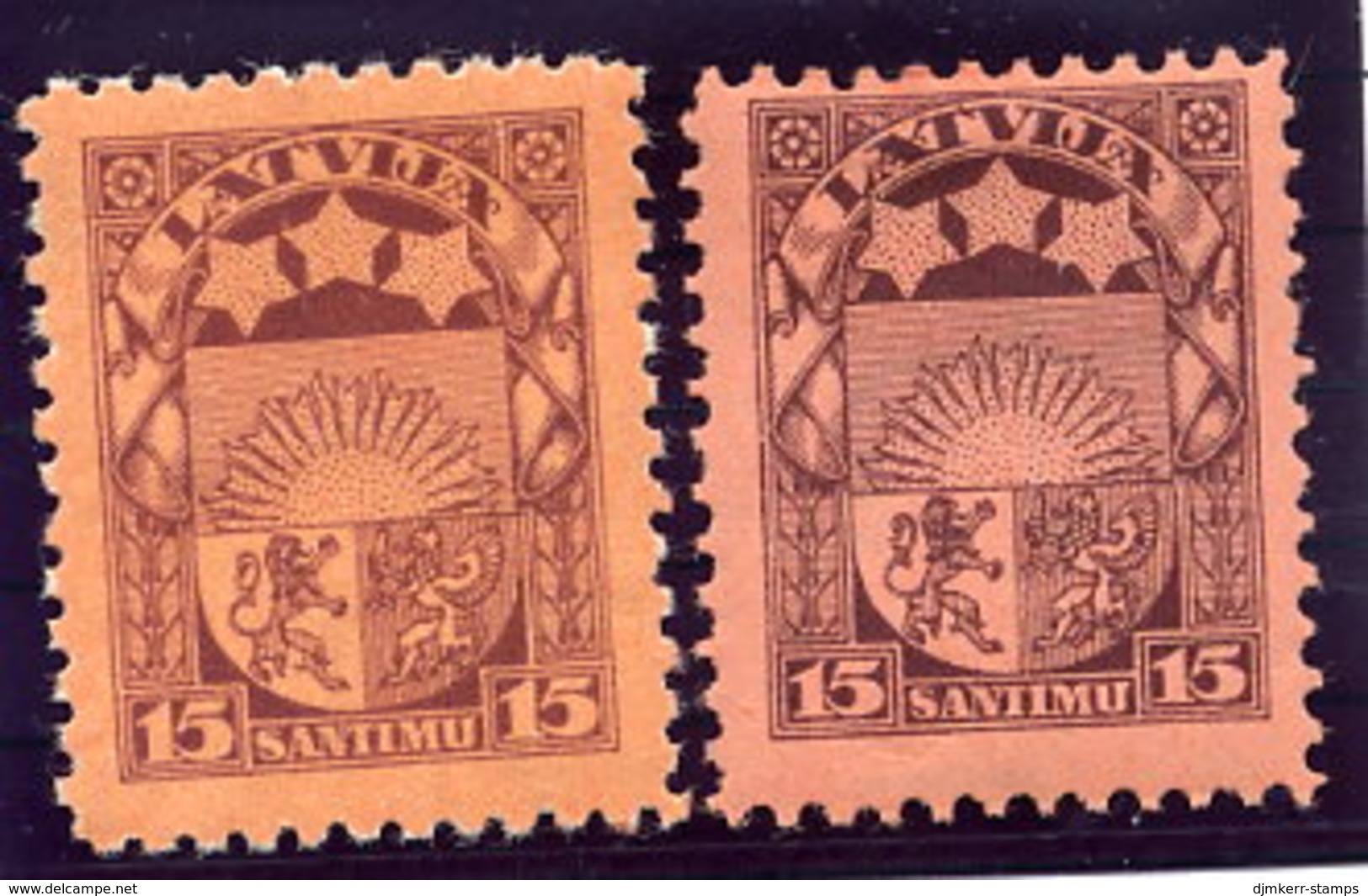 LATVIA 1927 Arms 15 S. On Both Papers LHM / *.  Michel 120x, Y - Latvia